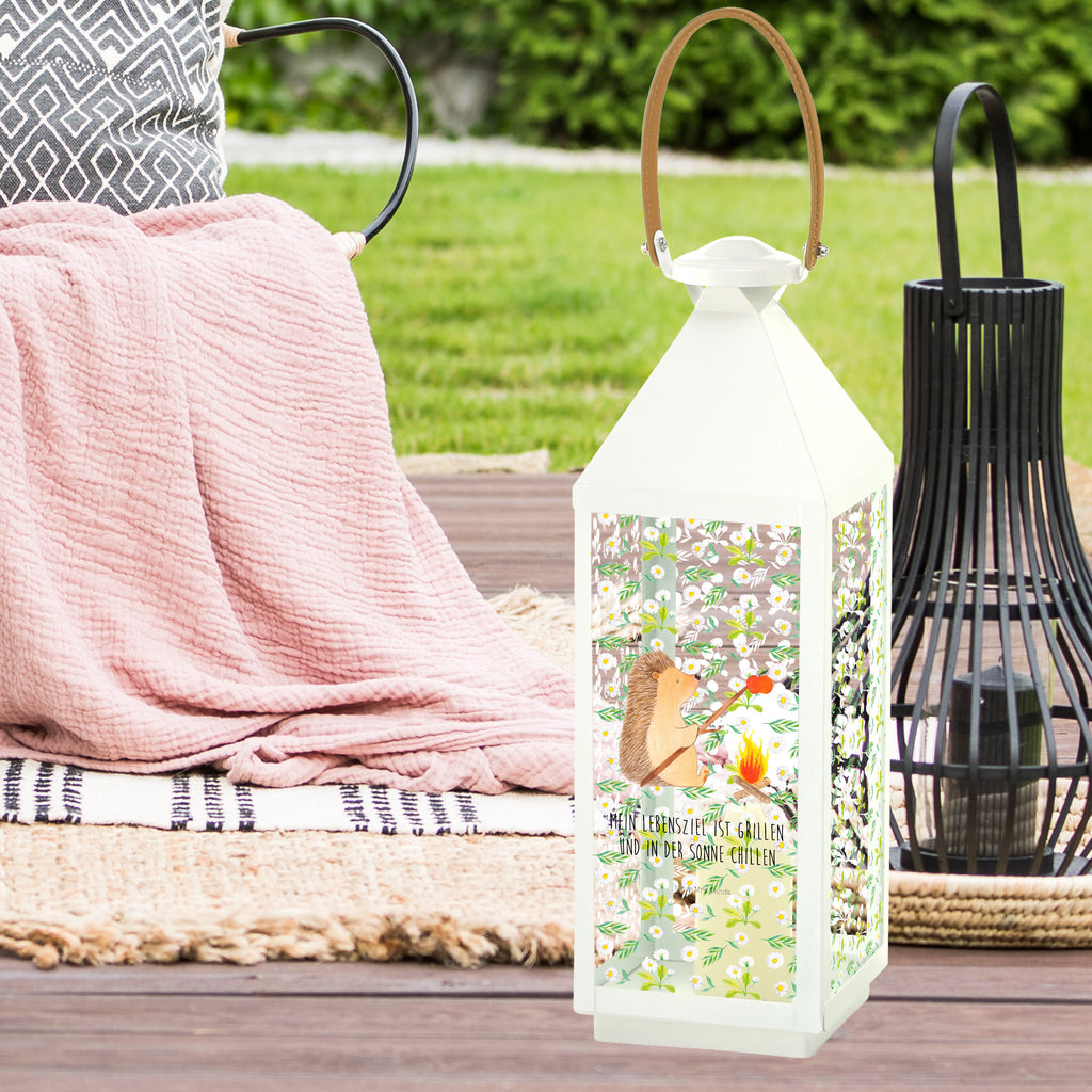 Deko Laterne Igel grillt Gartenlampe, Gartenleuchte, Gartendekoration, Gartenlicht, Laterne  kleine Laternen, XXL Laternen, Laterne groß, Tiermotive, Gute Laune, lustige Sprüche, Tiere, Igel, Grillen, Ziele, Motivation, arbeitslos, Sinn des Lebens, Spruch