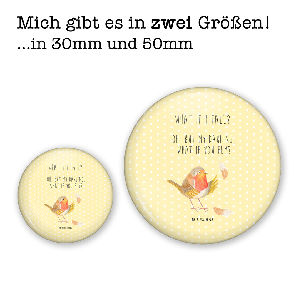 50mm Button Rotkehlchen mit Federn 50mm Button, Button, Pin, Anstecknadel, Tiermotive, Gute Laune, lustige Sprüche, Tiere, What if i fall, Rotkehlchen, Spruch Motivation, Spruch Mut, Vogel, Motivation Sprüche, Motivationsbilder, fliegen