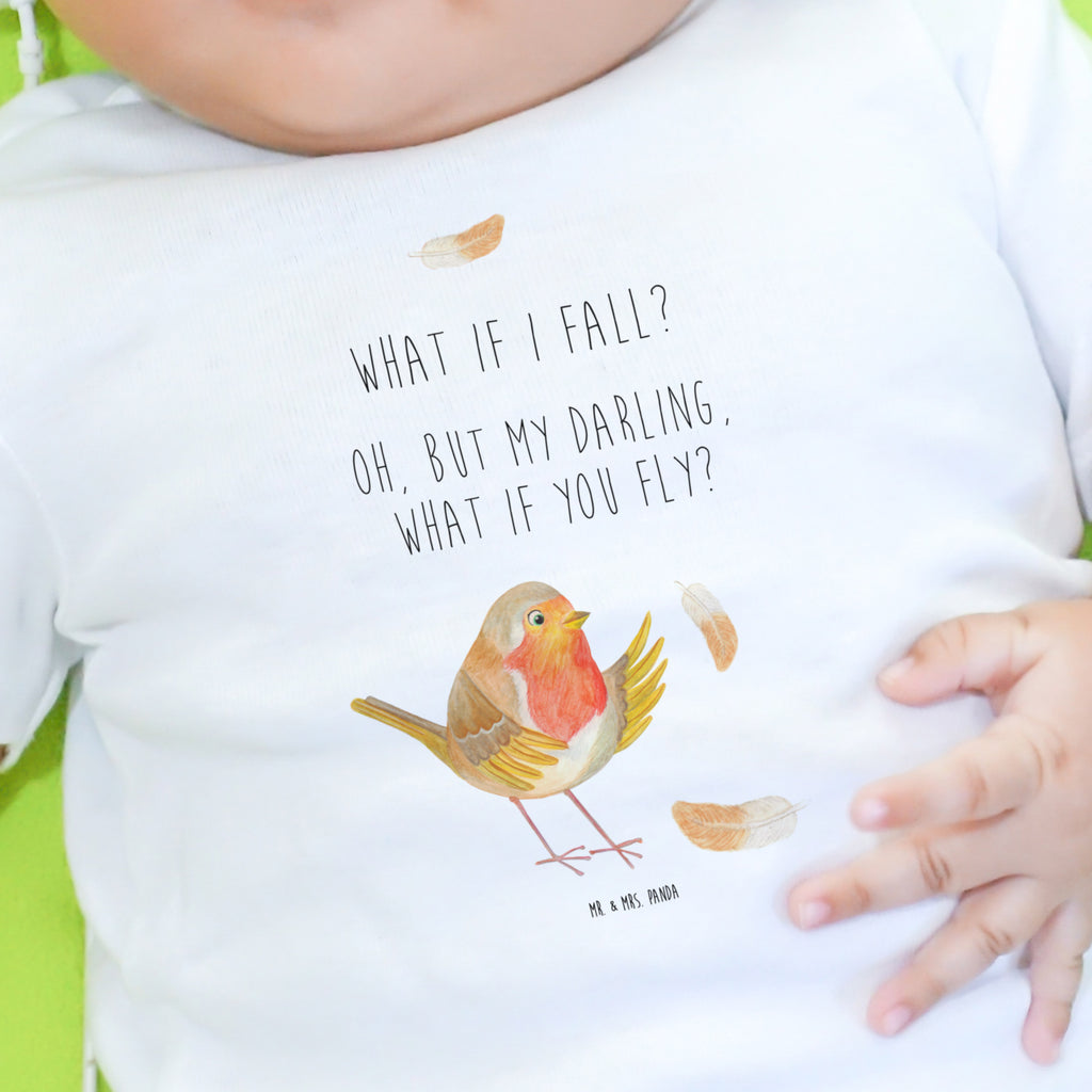 3-6 Monate Baby Longsleeve Rotkehlchen mit Federn Mädchen, Jungen, Baby, Longsleeve, Langarm, Bio, Kleidung, uni, Langarmshirt, Tiermotive, Gute Laune, lustige Sprüche, Tiere, What if i fall, Rotkehlchen, Spruch Motivation, Spruch Mut, Vogel, Motivation Sprüche, Motivationsbilder, fliegen