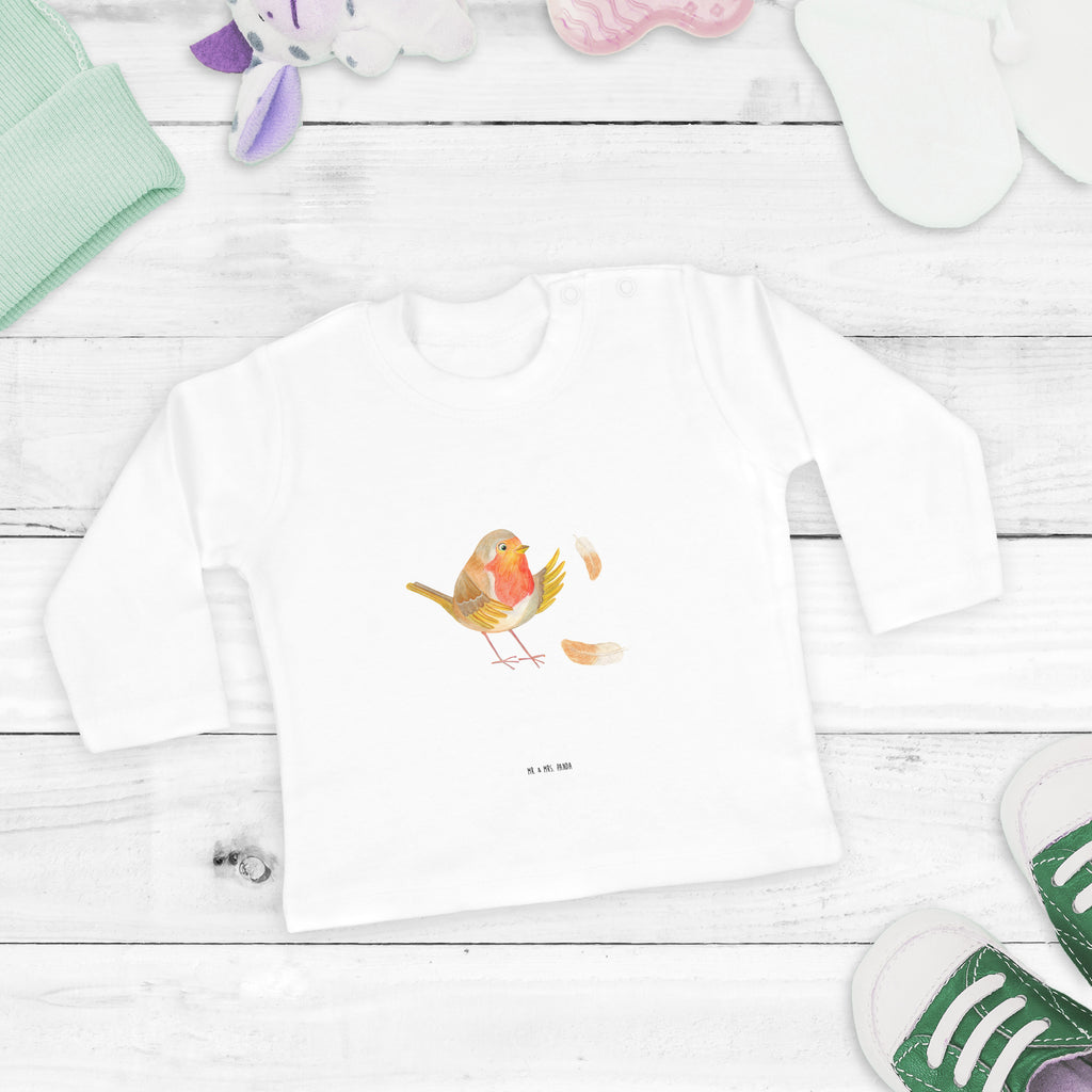 3-6 Monate Baby Longsleeve Rotkehlchen mit Federn Mädchen, Jungen, Baby, Longsleeve, Langarm, Bio, Kleidung, uni, Langarmshirt, Tiermotive, Gute Laune, lustige Sprüche, Tiere, What if i fall, Rotkehlchen, Spruch Motivation, Spruch Mut, Vogel, Motivation Sprüche, Motivationsbilder, fliegen