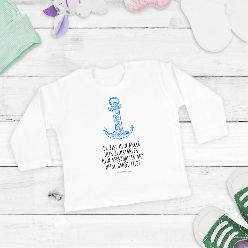 3-6 Monate Baby Longsleeve Anker Blau Mädchen, Jungen, Baby, Langarm, Bio, Kleidung, Tiermotive, Gute Laune, lustige Sprüche, Tiere