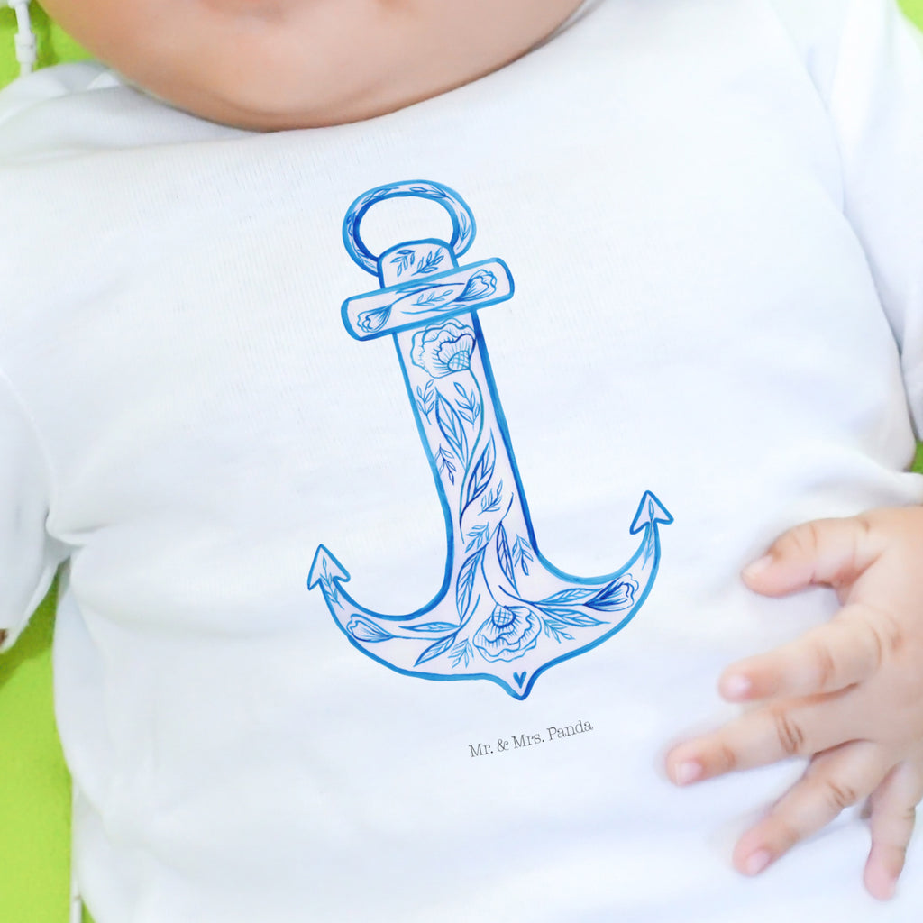 3-6 Monate Baby Longsleeve Anker Blau Mädchen, Jungen, Baby, Langarm, Bio, Kleidung, Tiermotive, Gute Laune, lustige Sprüche, Tiere