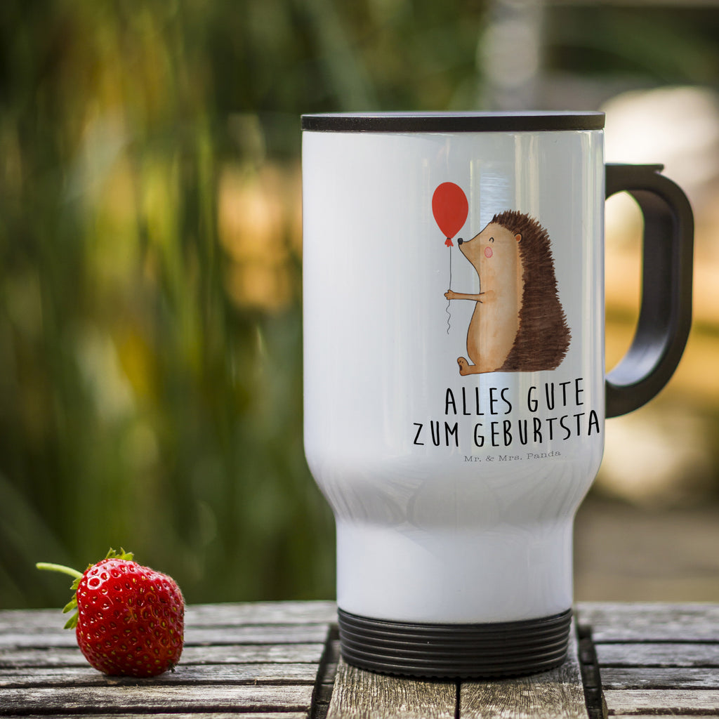 Thermobecher Igel mit Luftballon Thermobecher, To Go Becher, Thermotasse, Kaffeebecher, Isolierbecher, Thermobecher To Go, Warmhaltetasse, Edelstahlbecher, Reisebecher, Tasse mit Deckel, Thermobecher für 400 ml, Kaffeetasse zum Mitnehmen, Tasse zum Mitnehmen, Spülmaschinenfest, Tiermotive, Gute Laune, lustige Sprüche, Tiere, Igel, Geburtstag, Herzlichen Glückwunsch, Glückwunsch, Geburtstagskind, Ballon, Happy Birthday