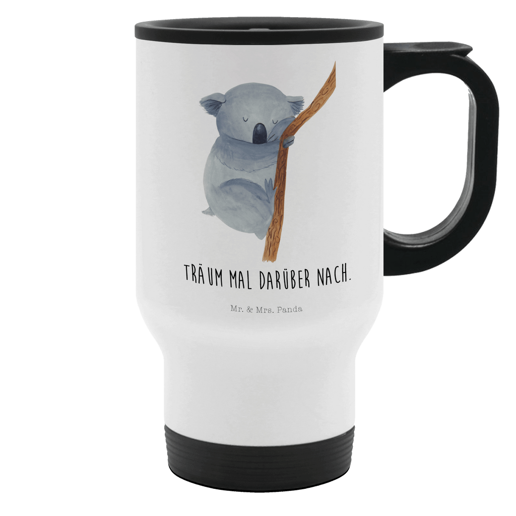 Thermobecher Koalabär Thermobecher, To Go Becher, Thermotasse, Kaffeebecher, Isolierbecher, Thermobecher To Go, Warmhaltetasse, Edelstahlbecher, Reisebecher, Tasse mit Deckel, Thermobecher für 400 ml, Kaffeetasse zum Mitnehmen, Tasse zum Mitnehmen, Spülmaschinenfest, Tiermotive, Gute Laune, lustige Sprüche, Tiere, Koala, träumen, Traum, schlafen, Schlafzimmer, Traumland, Bär, Koalabär