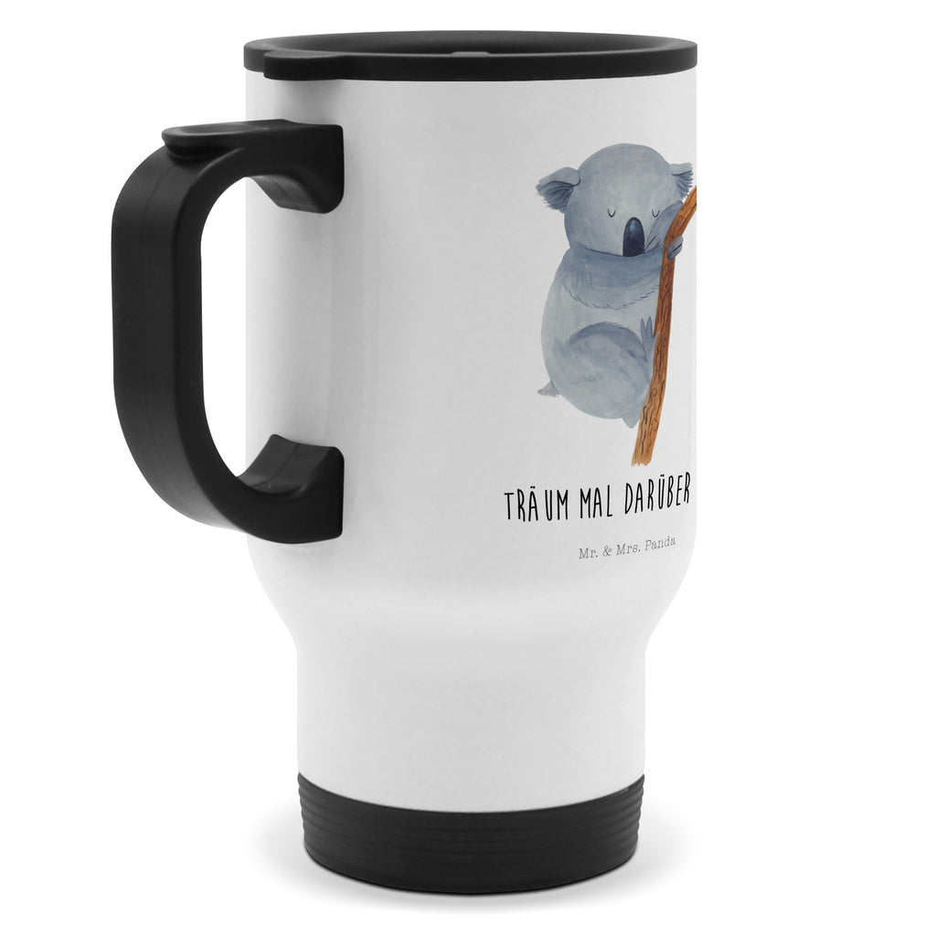 Thermobecher Koalabär Thermobecher, To Go Becher, Thermotasse, Kaffeebecher, Isolierbecher, Thermobecher To Go, Warmhaltetasse, Edelstahlbecher, Reisebecher, Tasse mit Deckel, Thermobecher für 400 ml, Kaffeetasse zum Mitnehmen, Tasse zum Mitnehmen, Spülmaschinenfest, Tiermotive, Gute Laune, lustige Sprüche, Tiere, Koala, träumen, Traum, schlafen, Schlafzimmer, Traumland, Bär, Koalabär