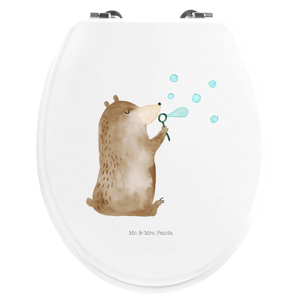 Motiv WC Sitz Bär Seifenblasen Klobrille, Klodeckel, Toilettendeckel, WC-Sitz, Toilette, Bär, Teddy, Teddybär, Seifenblasen Bär Lustig Sein Glücklich Traurig Happy