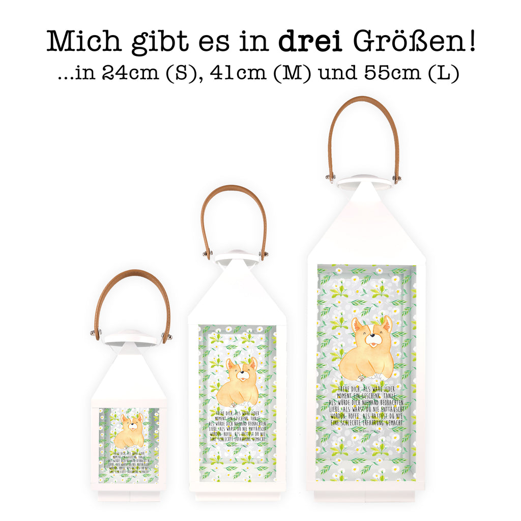 Deko Laterne Corgie Gartenlampe, Gartenleuchte, Gartendekoration, Gartenlicht, Laterne  kleine Laternen, XXL Laternen, Laterne groß, Hund, Hundemotiv, Haustier, Hunderasse, Tierliebhaber, Hundebesitzer, Sprüche, Corgie, Welsh Corgie Pembroke, britisch, Motivation, Spruch, Hundespruch, Lebensfreude