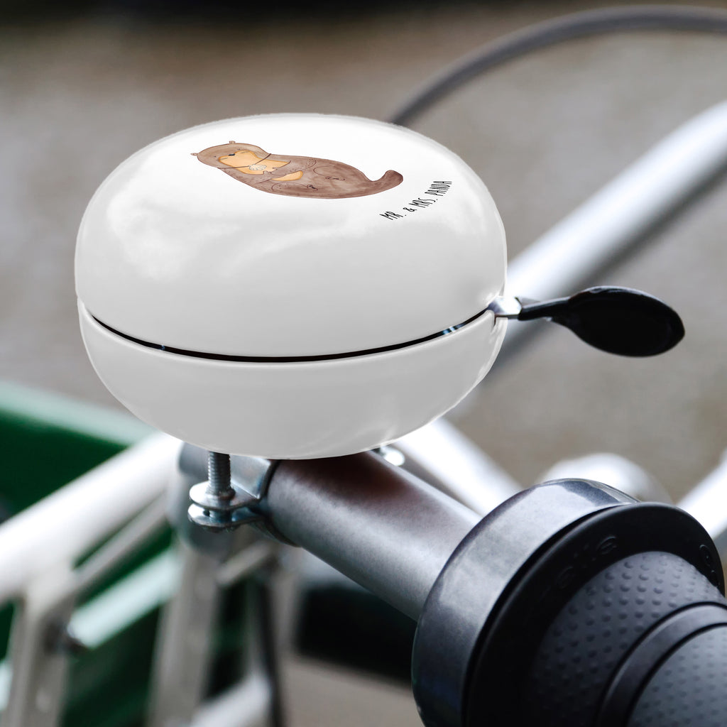 XL Fahrradklingel Otter mit Muschelmedaillon Fahrradklingel, Fahrradglocke, Fahrrad, Mountainbike, Lenker, Laut, Motiv, Klang, Otter, Fischotter, Seeotter, Otterliebe, grübeln, träumen, Motivation, Tagträumen, Büro