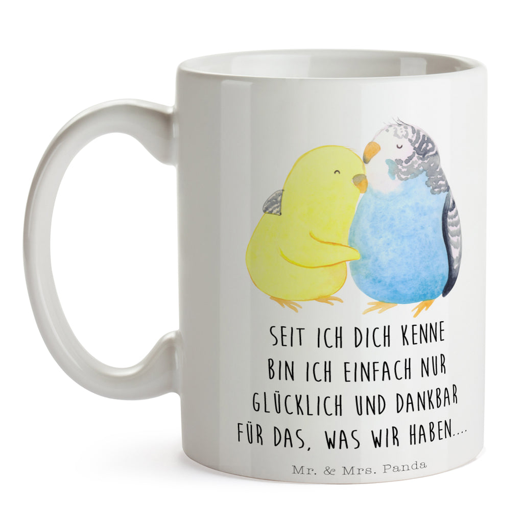 Tasse Wellensittich Liebe Liebe, Vögel, Wellensittich, Nähe, Kuscheln, Vertrauen Becher, Kaffeetasse, Kaffeebecher, Tee, Frühstück, Büro  Liebe,  Partner, Freund, Freundin, Ehemann, Ehefrau, Heiraten, Verlobung, Heiratsantrag, Liebesgeschenk, Jahrestag, Hocheitstag
