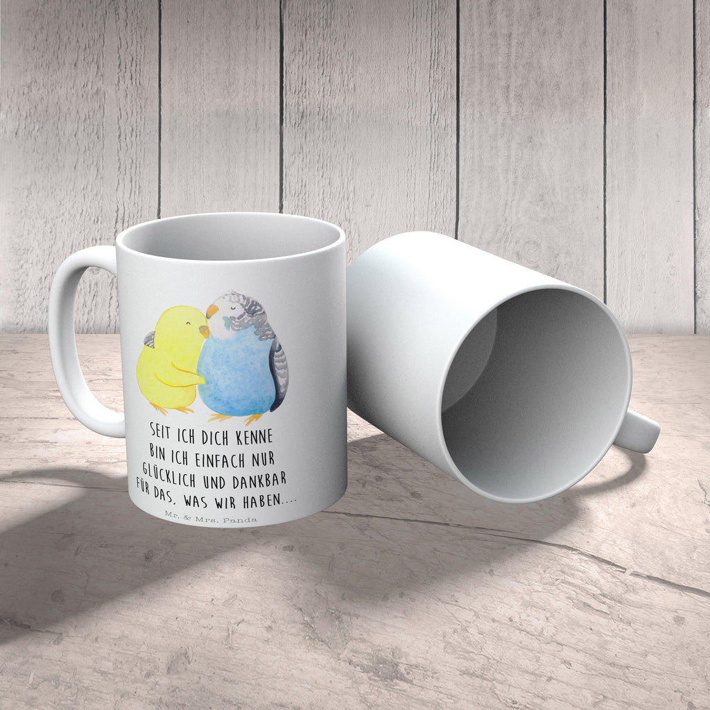 Tasse Wellensittich Liebe Liebe, Vögel, Wellensittich, Nähe, Kuscheln, Vertrauen Becher, Kaffeetasse, Kaffeebecher, Tee, Frühstück, Büro  Liebe,  Partner, Freund, Freundin, Ehemann, Ehefrau, Heiraten, Verlobung, Heiratsantrag, Liebesgeschenk, Jahrestag, Hocheitstag