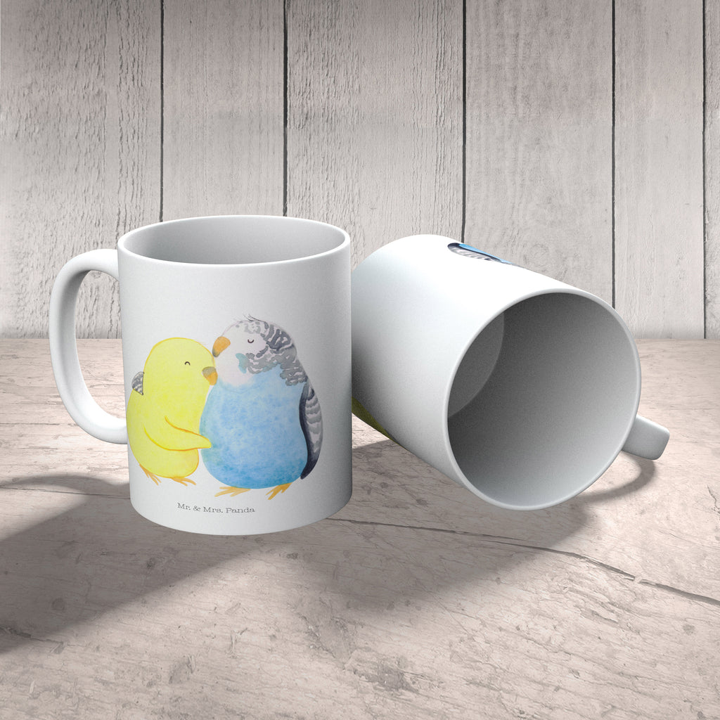 Tasse Wellensittich Liebe Liebe, Vögel, Wellensittich, Nähe, Kuscheln, Vertrauen Becher, Kaffeetasse, Kaffeebecher, Tee, Frühstück, Büro  Liebe,  Partner, Freund, Freundin, Ehemann, Ehefrau, Heiraten, Verlobung, Heiratsantrag, Liebesgeschenk, Jahrestag, Hocheitstag
