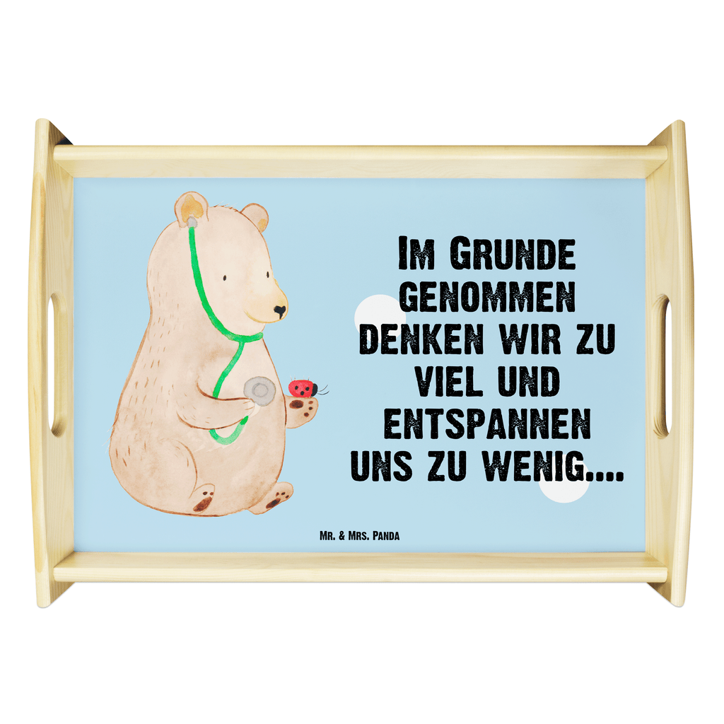 Serviertablett Bär Arzt Tablett, Holztablett, Küchentablett, Dekotablett, Frühstückstablett, Bär, Teddy, Teddybär, Arzt, Ärztin, Doktor, Professor, Doktorin, Professorin
