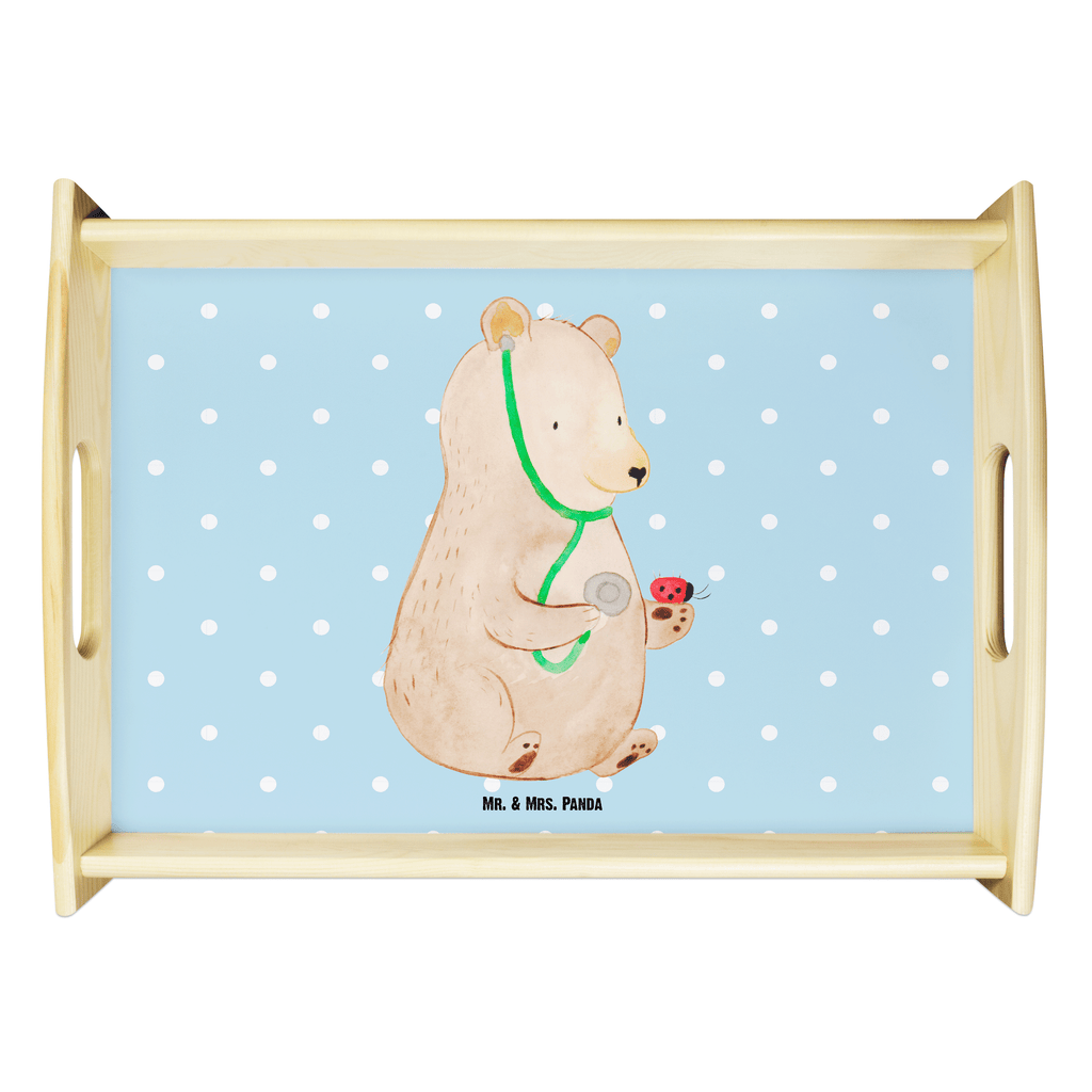 Serviertablett Bär Arzt Tablett, Holztablett, Küchentablett, Dekotablett, Frühstückstablett, Bär, Teddy, Teddybär, Arzt, Ärztin, Doktor, Professor, Doktorin, Professorin