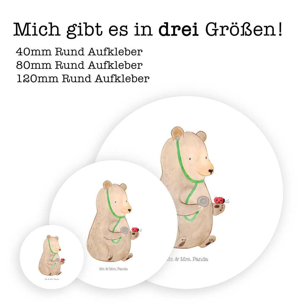 40mm Rund Aufkleber Bär Arzt Sticker, Aufkleber, Etikett, Bär, Teddy, Teddybär, Arzt, Ärztin, Doktor, Professor, Doktorin, Professorin