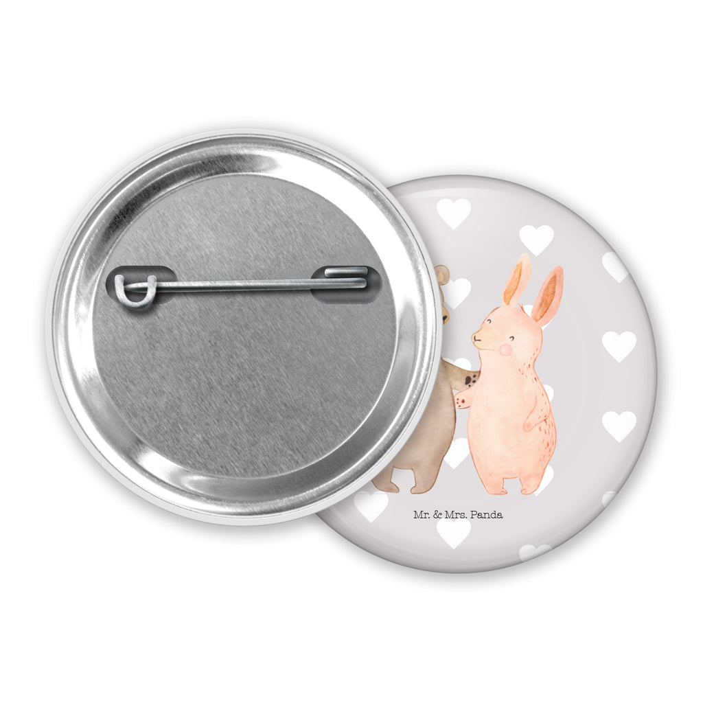 50mm Button Bär Hase Umarmen 50mm Button, Button, Pin, Anstecknadel, Liebe, Partner, Freund, Freundin, Ehemann, Ehefrau, Heiraten, Verlobung, Heiratsantrag, Liebesgeschenk, Jahrestag, Hocheitstag, Freunde, bester Freund, Hase, Bär, Bärchen, best friends