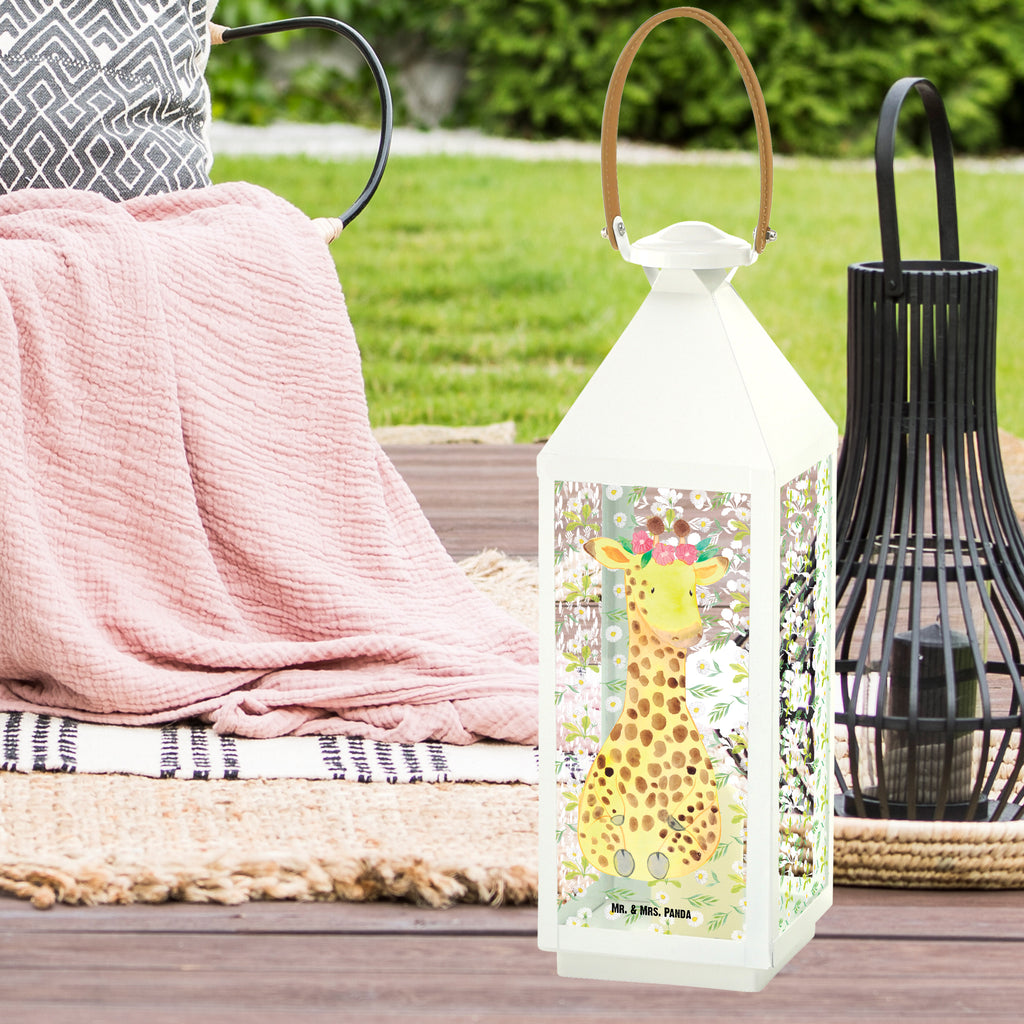 Deko Laterne Giraffe Blumenkranz Gartenlampe, Gartenleuchte, Gartendekoration, Gartenlicht, Laterne  kleine Laternen, XXL Laternen, Laterne groß, Afrika, Wildtiere, Giraffe, Blumenkranz, Abenteurer, Selbstliebe, Freundin