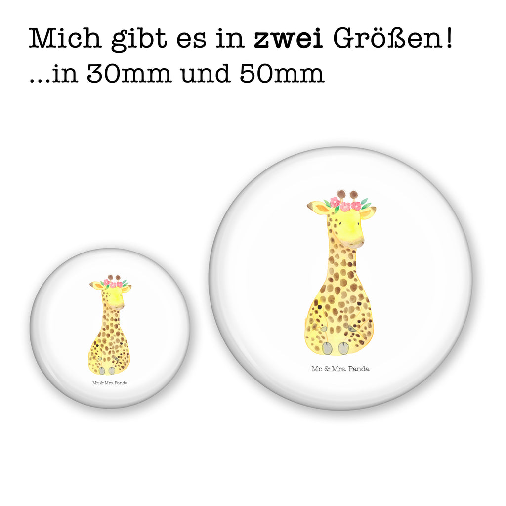 50mm Button Giraffe Blumenkranz 50mm Button, Button, Pin, Anstecknadel, Afrika, Wildtiere, Giraffe, Blumenkranz, Abenteurer, Selbstliebe, Freundin