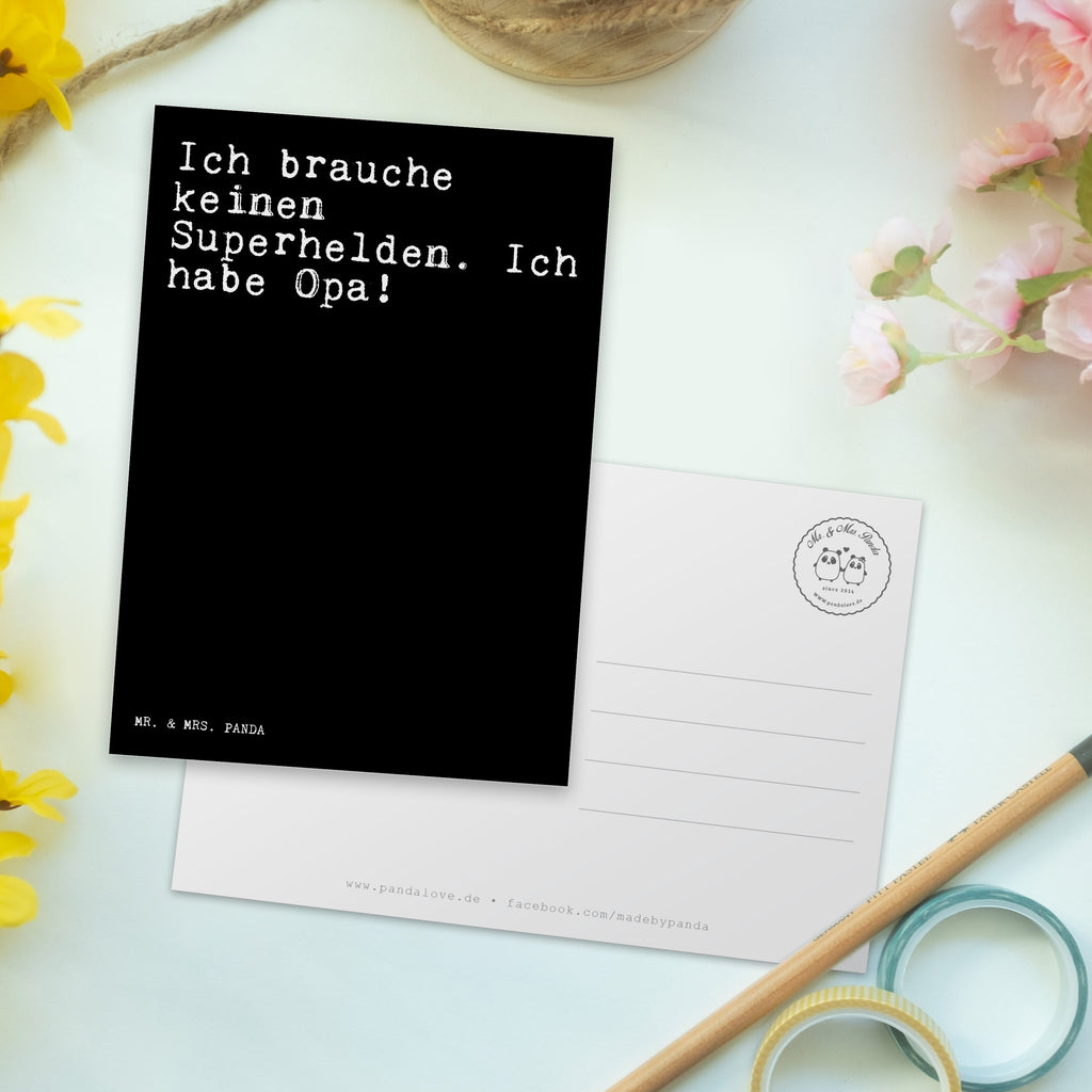 Postkarte Sprüche und Zitate Ich brauche keinen Superhelden. Ich habe Opa! Geschenkkarte, Grußkarte, Karte, Einladung, Ansichtskarte, Geburtstagskarte, Einladungskarte, Dankeskarte, Spruch, Sprüche, lustig, Weisheiten, Zitate, Spruch Sprüche Weisheiten Zitate Lustig Weisheit Worte