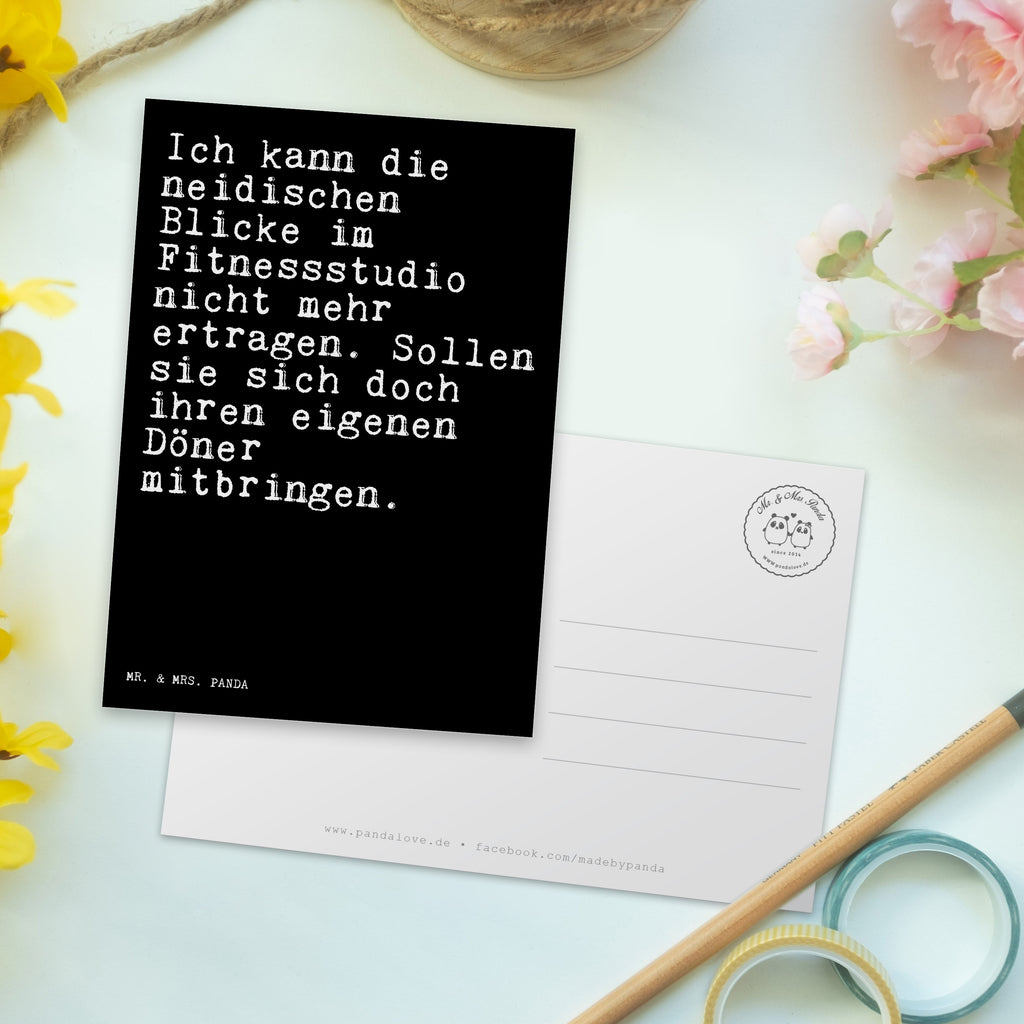 Postkarte Sprüche und Zitate Ich kann die neidischen Blicke im Fitnessstudio nicht mehr ertragen. Sollen sie sich doch ihren eigenen Döner mitbringen. Geschenkkarte, Grußkarte, Karte, Einladung, Ansichtskarte, Geburtstagskarte, Einladungskarte, Dankeskarte, Spruch, Sprüche, lustig, Weisheiten, Zitate, Spruch Sprüche Weisheiten Zitate Lustig Weisheit Worte