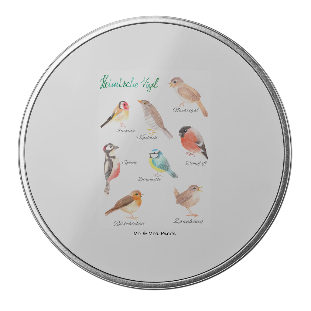 Blechdose rund Heimische Vögel Metalldose, Keksdose, Dose, Vorratsdose, Geschenkbox, Blumen Deko, Frühlings Deko, Sommer Deko, Dekoration, positive Botschaft, Naturliebhaber, Outdoor, Natur, Abenteuer, Vögel, Heimische Vögel