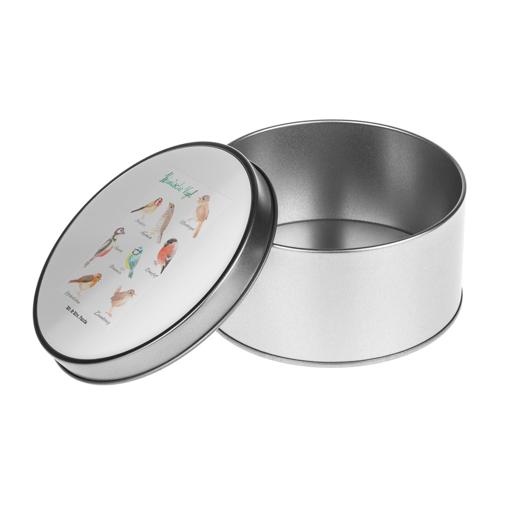 Blechdose rund Heimische Vögel Metalldose, Keksdose, Dose, Vorratsdose, Geschenkbox, Blumen Deko, Frühlings Deko, Sommer Deko, Dekoration, positive Botschaft, Naturliebhaber, Outdoor, Natur, Abenteuer, Vögel, Heimische Vögel