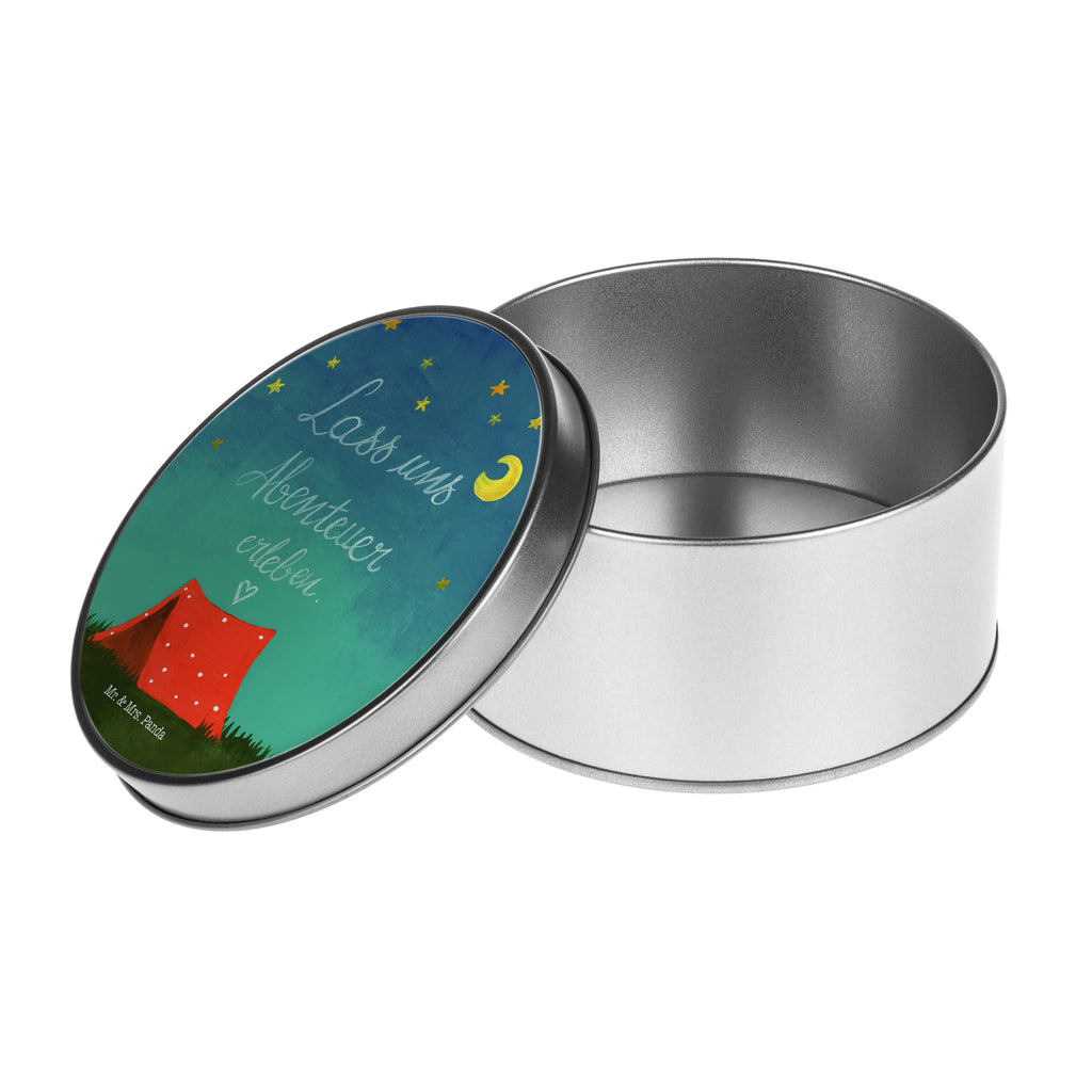 Blechdose rund Abenteuer Metalldose, Keksdose, Dose, Vorratsdose, Geschenkbox, Blumen Deko, Frühlings Deko, Sommer Deko, Dekoration, positive Botschaft, Naturliebhaber, Outdoor, Natur, Abenteuer, Zelten, Spruch Freiheit, Reise Geschenk, Bagpacker Geschenk, Urlaub, Camping