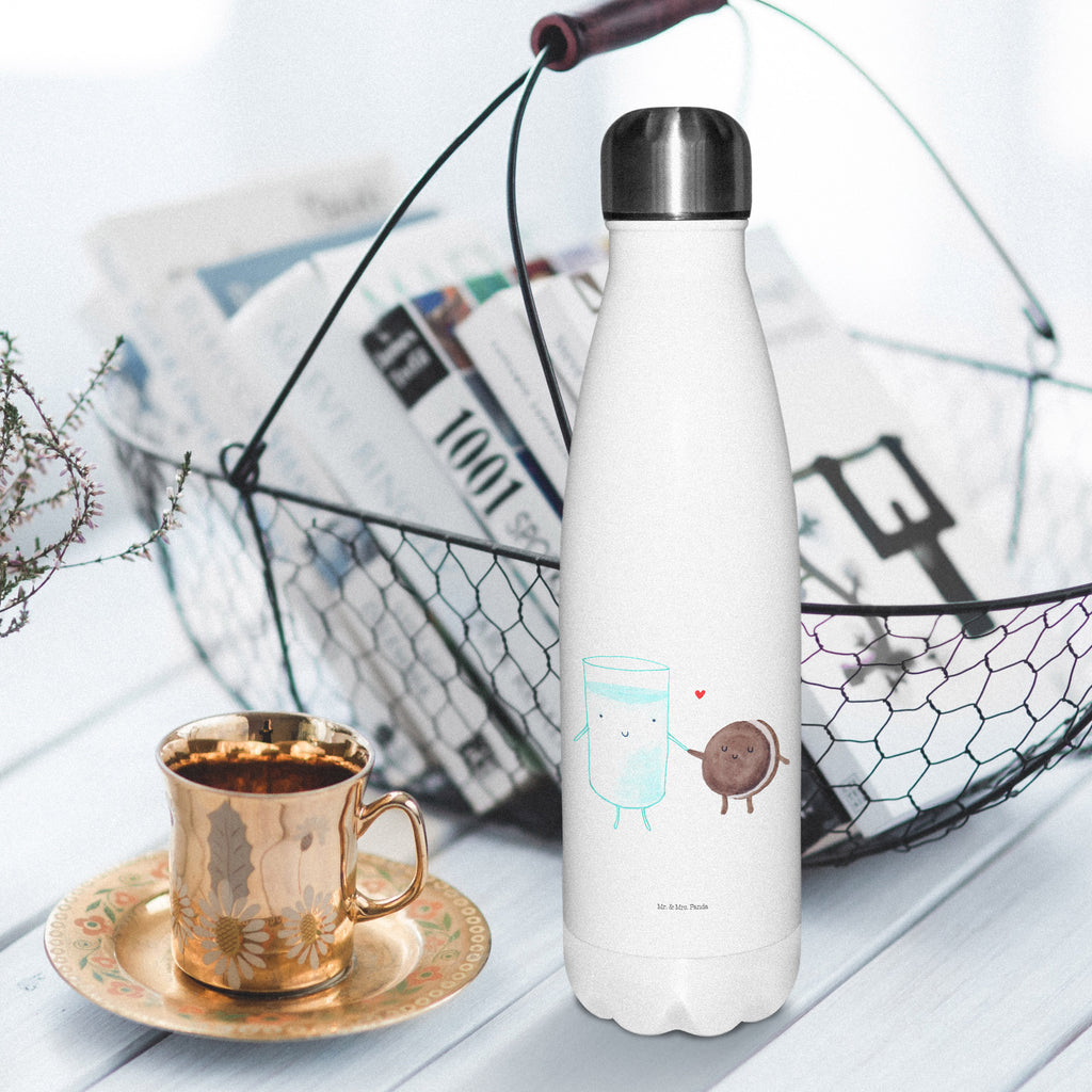 Thermosflasche Milch & Keks Isolierflasche, Thermoflasche, Trinkflasche, Thermos, Edelstahl, Tiermotive, Gute Laune, lustige Sprüche, Tiere, Milk, Cookie, Milch, Keks, Kekse, Kaffee, Einladung Frühstück, Motiv süß, romantisch, perfektes Paar