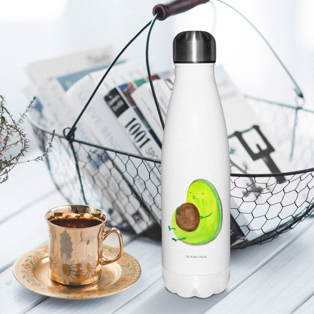 Thermosflasche Avocado pfeift Isolierflasche, Thermoflasche, Trinkflasche, Thermos, Edelstahl, Avocado, Veggie, Vegan, Gesund, Diät, Abnehmen, Ernährung, dick sein, Pummelfee
