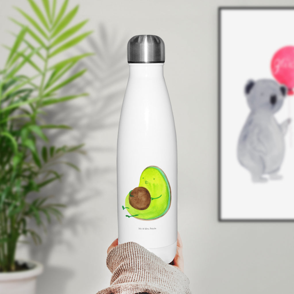 Thermosflasche Avocado pfeift Isolierflasche, Thermoflasche, Trinkflasche, Thermos, Edelstahl, Avocado, Veggie, Vegan, Gesund, Diät, Abnehmen, Ernährung, dick sein, Pummelfee