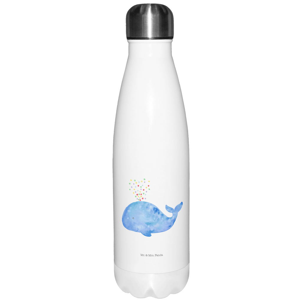 Thermosflasche Wal Konfetti Isolierflasche, Thermoflasche, Trinkflasche, Thermos, Edelstahl, Meerestiere, Meer, Urlaub, Wal, Konfetti, Wale, Motivation, Neuanfang, Trennung, Diät, Abnehmen, Neustart, Lebensabschnitt, Geburtstag