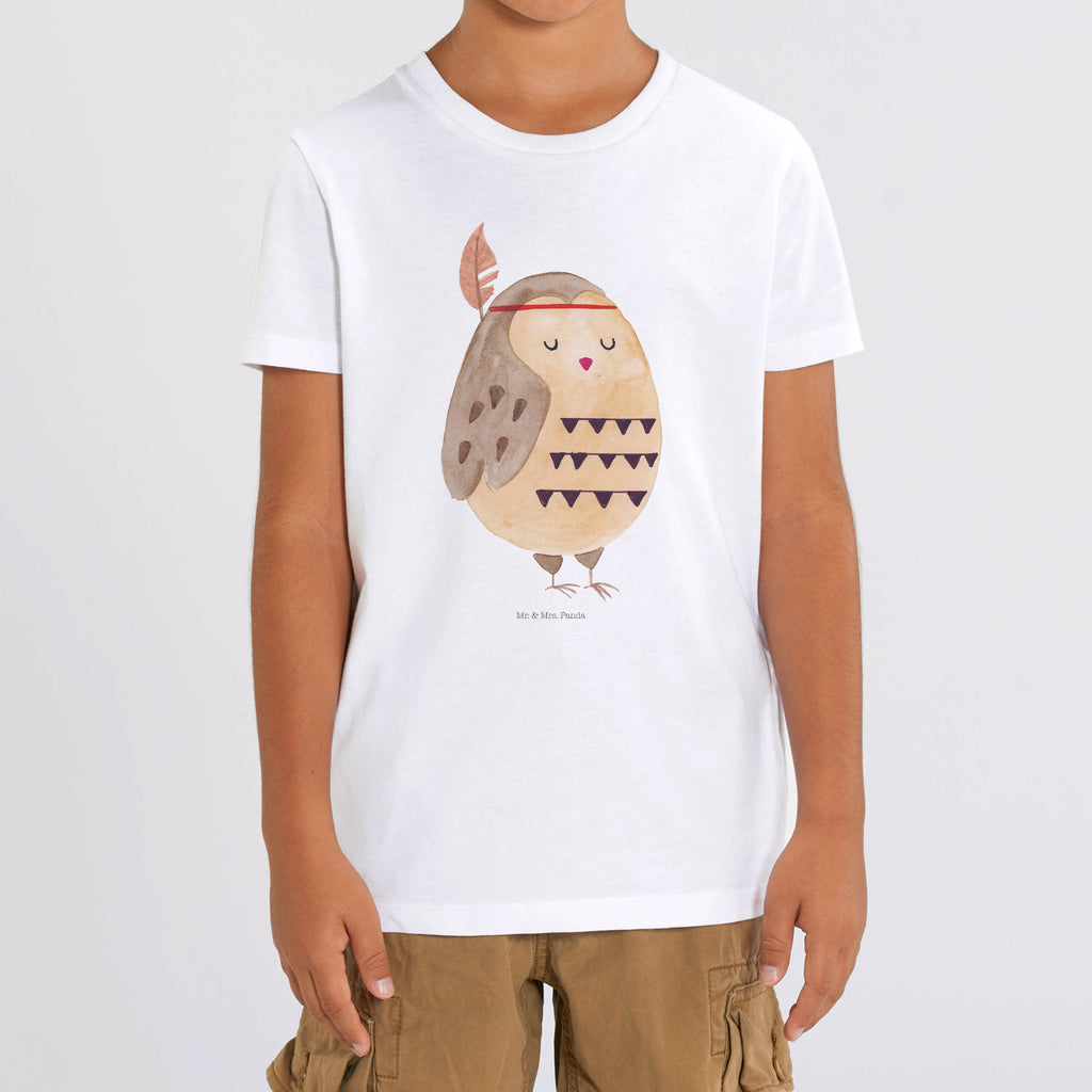Organic Kinder T-Shirt Eule Federschmuck Kinder T-Shirt, Kinder T-Shirt Mädchen, Kinder T-Shirt Jungen, Eule, Eule Deko, Owl, Das Leben ist ein Abenteuer, Reisespruch, Federschmuck, Dekoration