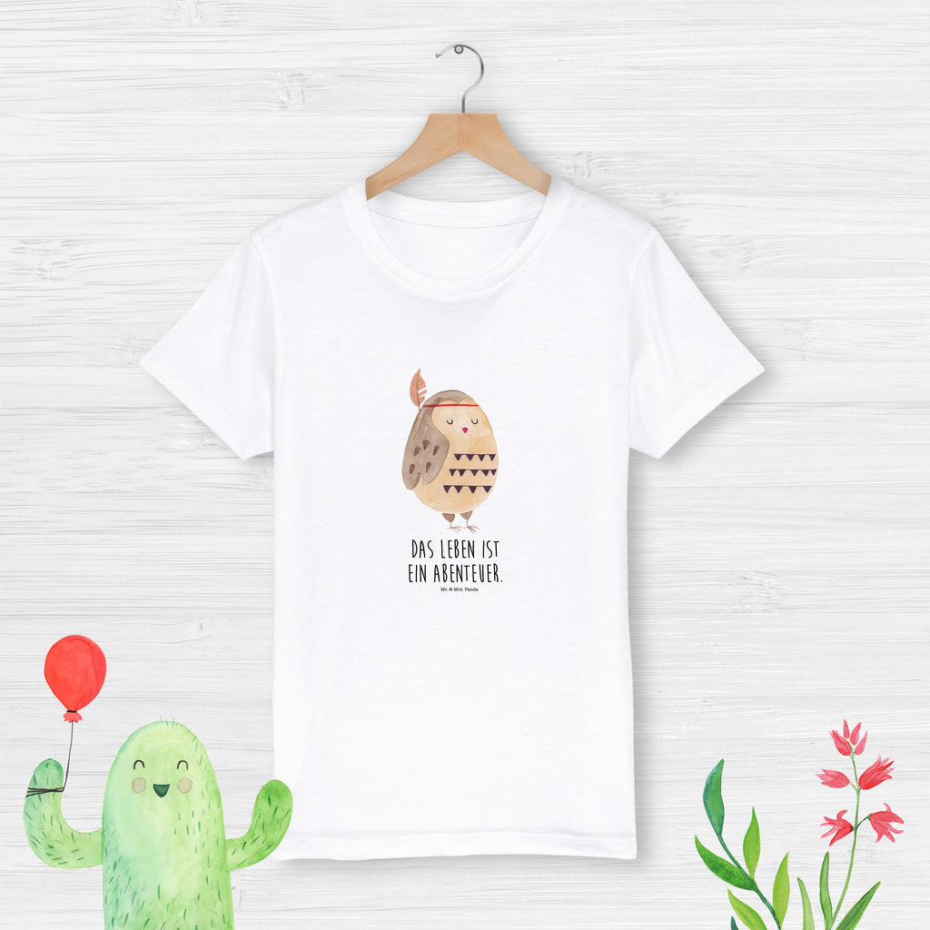 Organic Kinder T-Shirt Eule Federschmuck Kinder T-Shirt, Kinder T-Shirt Mädchen, Kinder T-Shirt Jungen, Eule, Eule Deko, Owl, Das Leben ist ein Abenteuer, Reisespruch, Federschmuck, Dekoration
