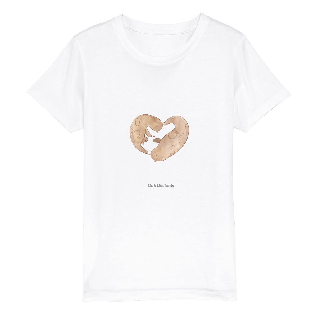 Organic Kinder T-Shirt Otter Herz Kinder T-Shirt, Kinder T-Shirt Mädchen, Kinder T-Shirt Jungen, Otter, Fischotter, Seeotter, Liebe, Herz, Liebesbeweis, Liebesgeschenk, Bessere Hälfte, Love you, Jahrestag, Hochzeitstag, Verlobung, gemeinsames Leben