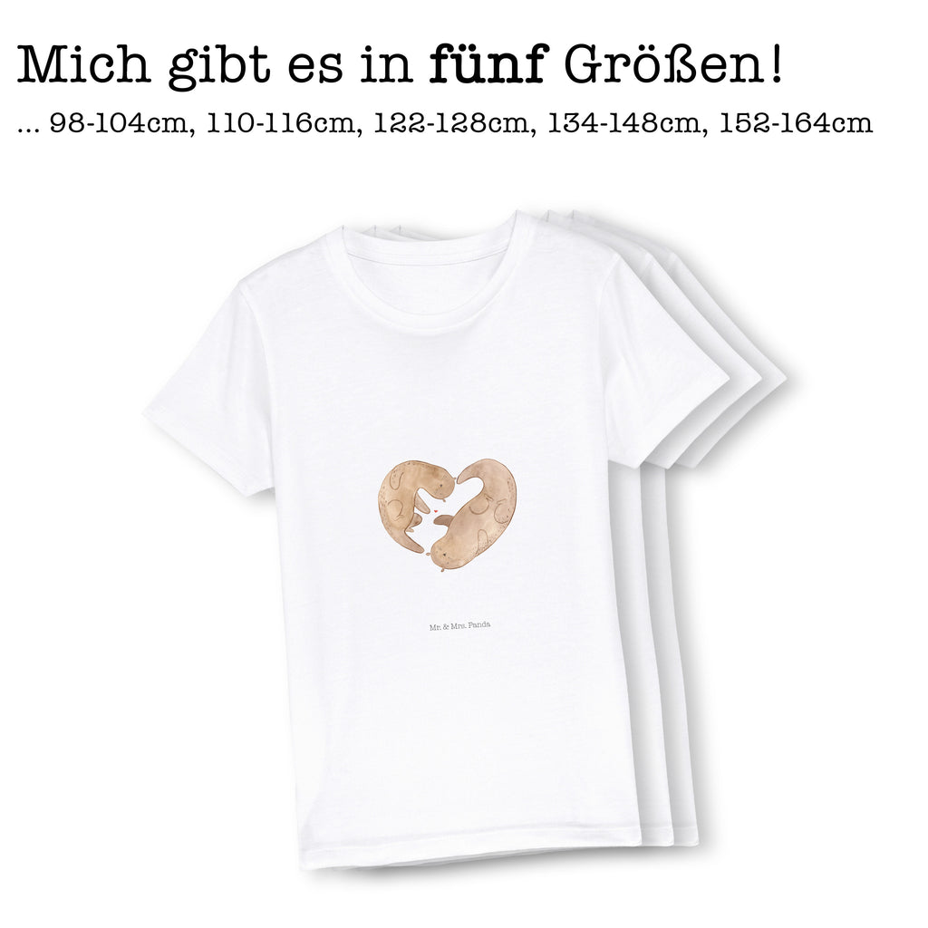 Organic Kinder T-Shirt Otter Herz Kinder T-Shirt, Kinder T-Shirt Mädchen, Kinder T-Shirt Jungen, Otter, Fischotter, Seeotter, Liebe, Herz, Liebesbeweis, Liebesgeschenk, Bessere Hälfte, Love you, Jahrestag, Hochzeitstag, Verlobung, gemeinsames Leben