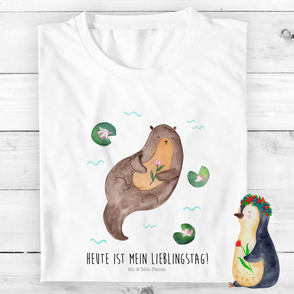 Organic Kinder T-Shirt Otter mit Seerose Kinder T-Shirt, Kinder T-Shirt Mädchen, Kinder T-Shirt Jungen, Otter, Fischotter, Seeotter, Otter Seeotter See Otter