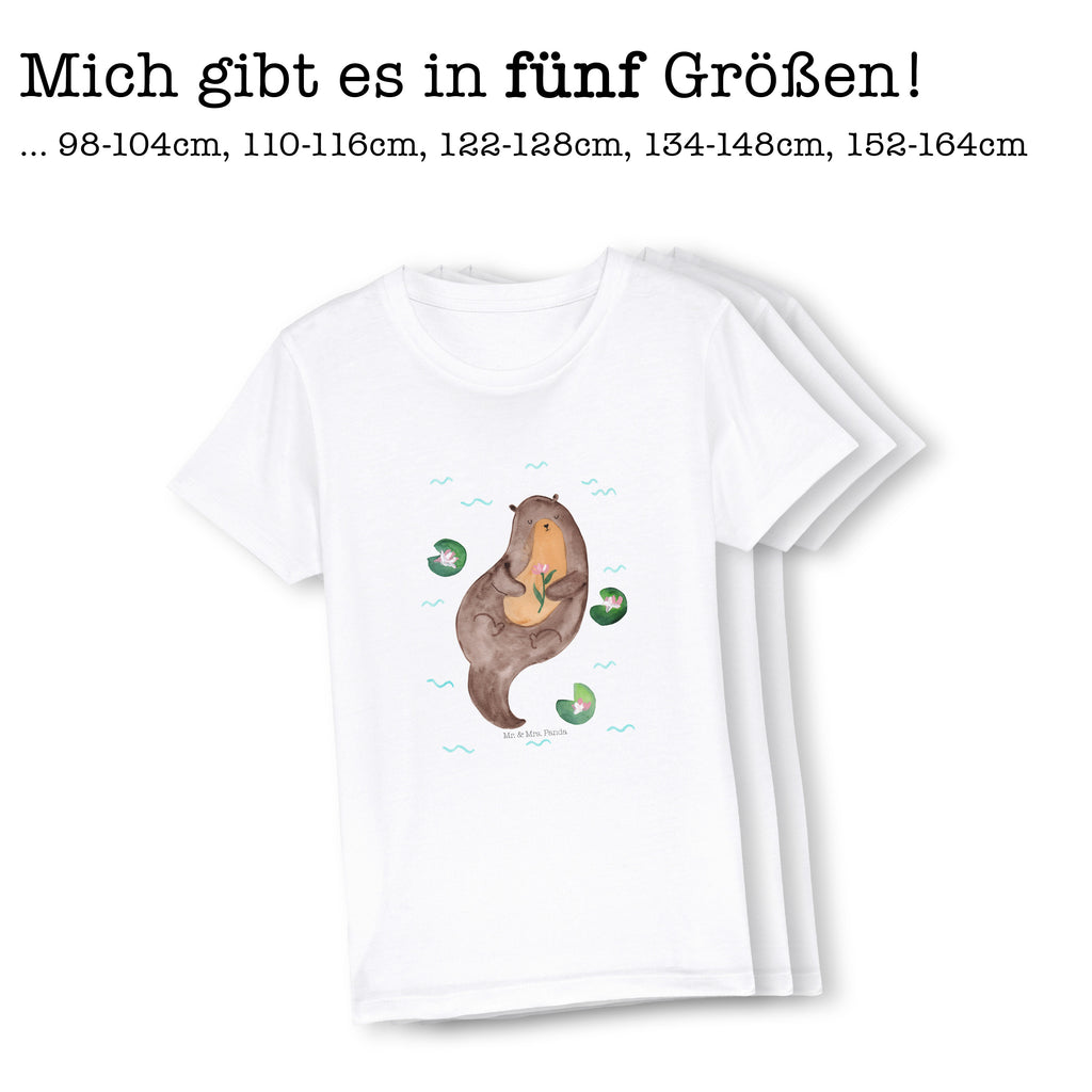 Organic Kinder T-Shirt Otter mit Seerose Kinder T-Shirt, Kinder T-Shirt Mädchen, Kinder T-Shirt Jungen, Otter, Fischotter, Seeotter, Otter Seeotter See Otter