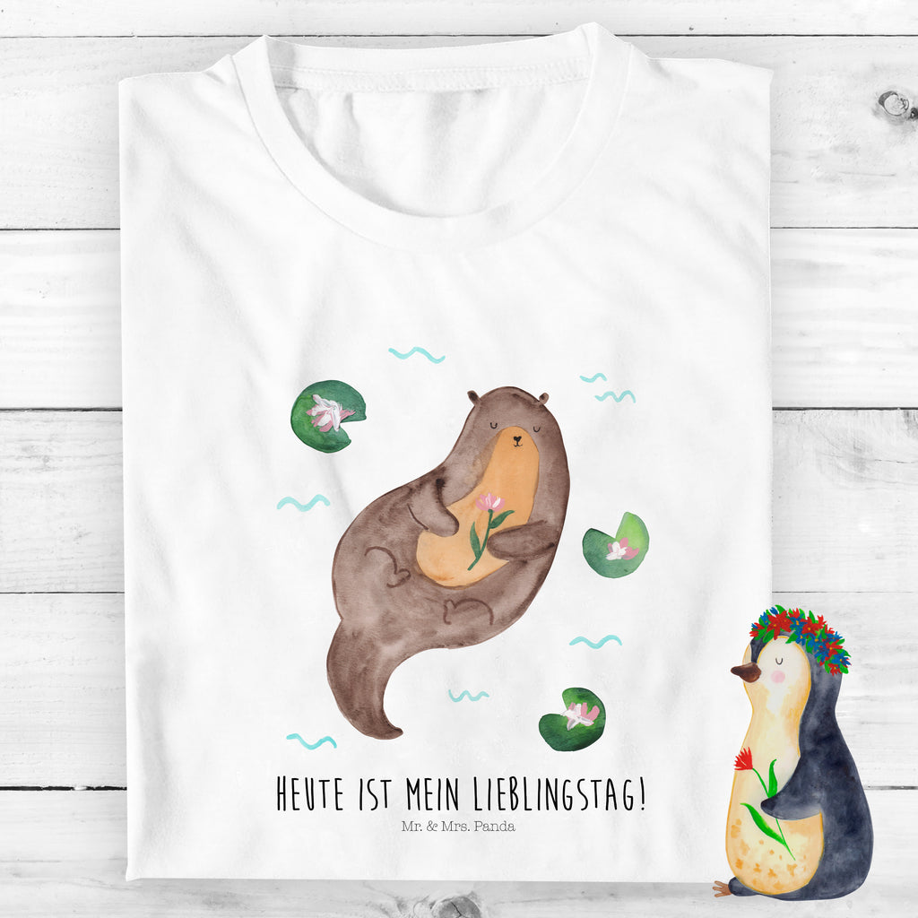 Organic Kinder T-Shirt Otter mit Seerose Kinder T-Shirt, Kinder T-Shirt Mädchen, Kinder T-Shirt Jungen, Otter, Fischotter, Seeotter, Otter Seeotter See Otter