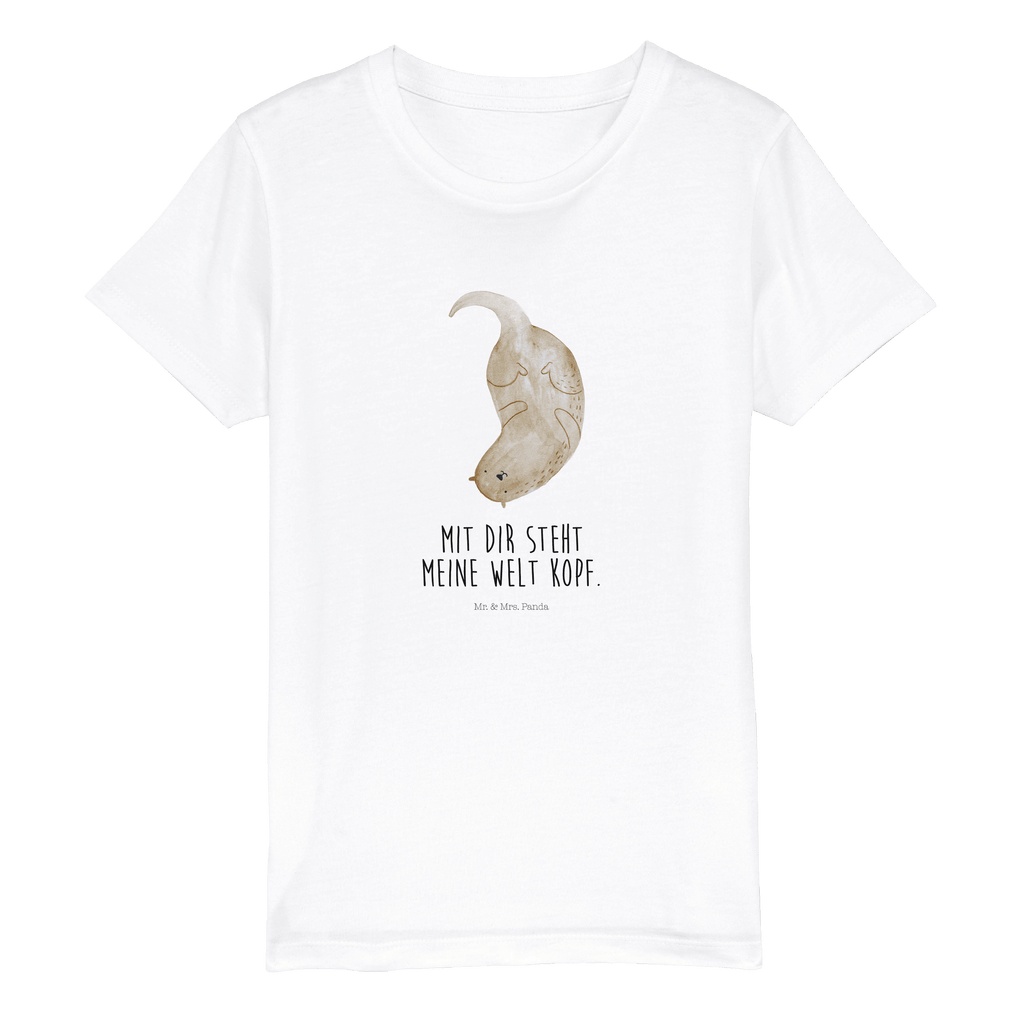 Organic Kinder T-Shirt Otter kopfüber Kinder T-Shirt, Kinder T-Shirt Mädchen, Kinder T-Shirt Jungen, Otter, Fischotter, Seeotter, Otter Seeotter See Otter