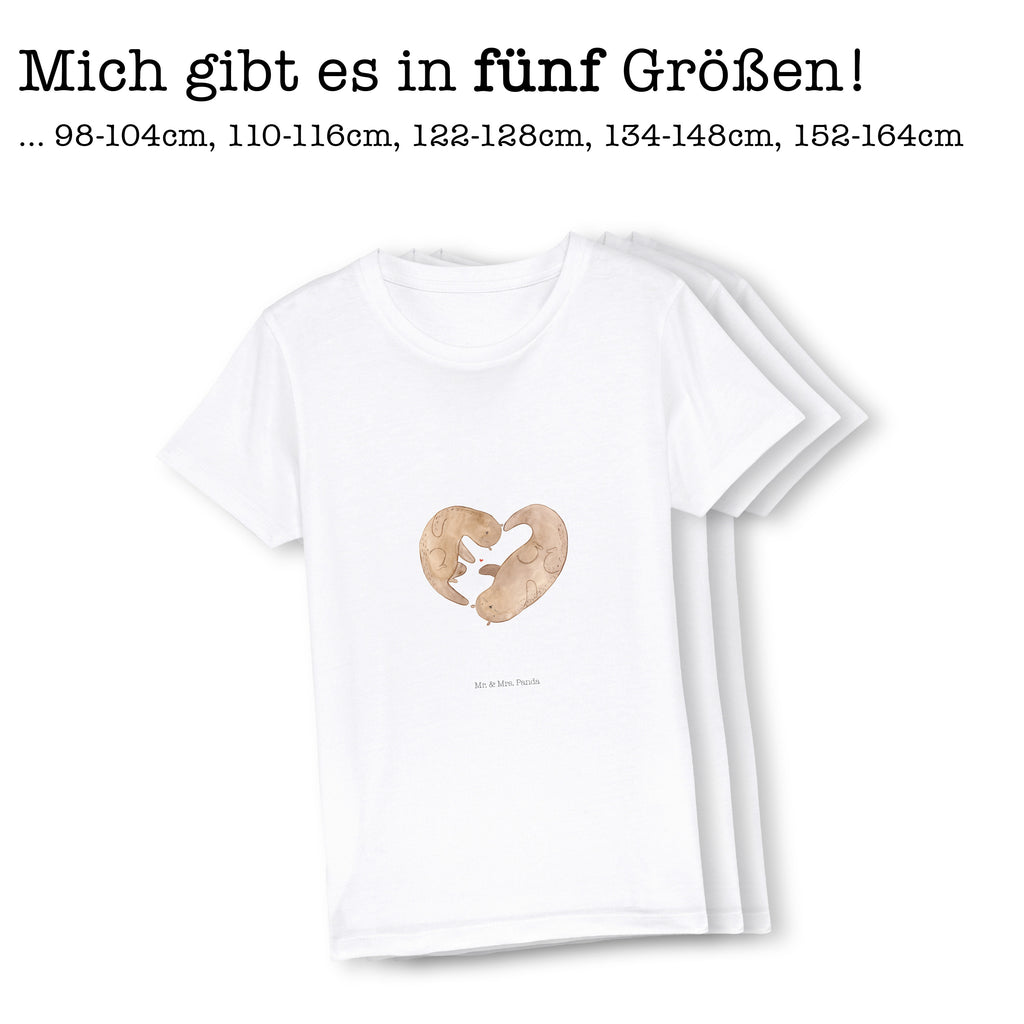 Organic Kinder T-Shirt Otter Herz Kinder T-Shirt, Kinder T-Shirt Mädchen, Kinder T-Shirt Jungen, Otter, Fischotter, Seeotter, Liebe, Herz, Liebesbeweis, Liebesgeschenk, Bessere Hälfte, Love you, Jahrestag, Hochzeitstag, Verlobung, gemeinsames Leben