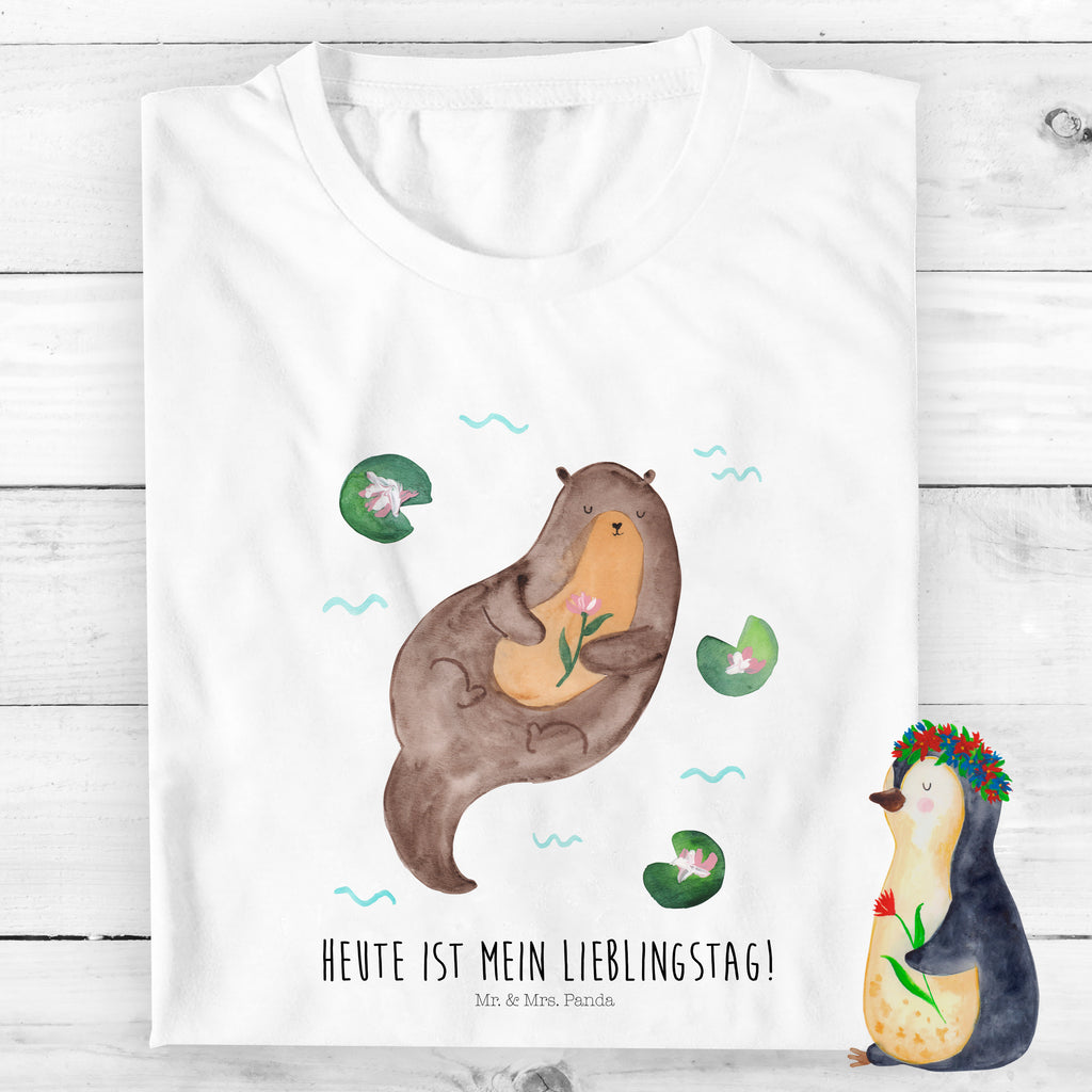 Organic Kinder T-Shirt Otter mit Seerose Kinder T-Shirt, Kinder T-Shirt Mädchen, Kinder T-Shirt Jungen, Otter, Fischotter, Seeotter, Otter Seeotter See Otter