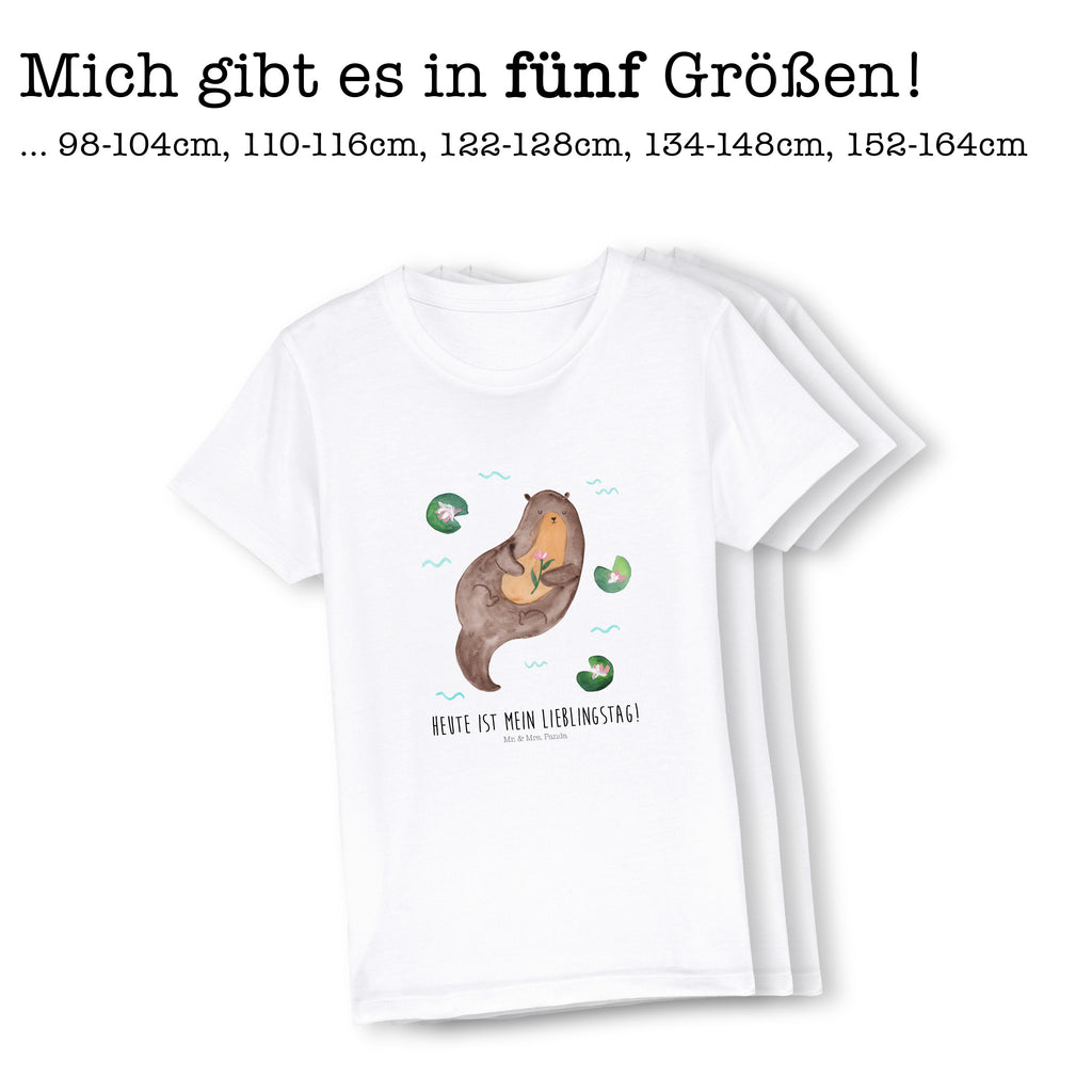 Organic Kinder T-Shirt Otter mit Seerose Kinder T-Shirt, Kinder T-Shirt Mädchen, Kinder T-Shirt Jungen, Otter, Fischotter, Seeotter, Otter Seeotter See Otter