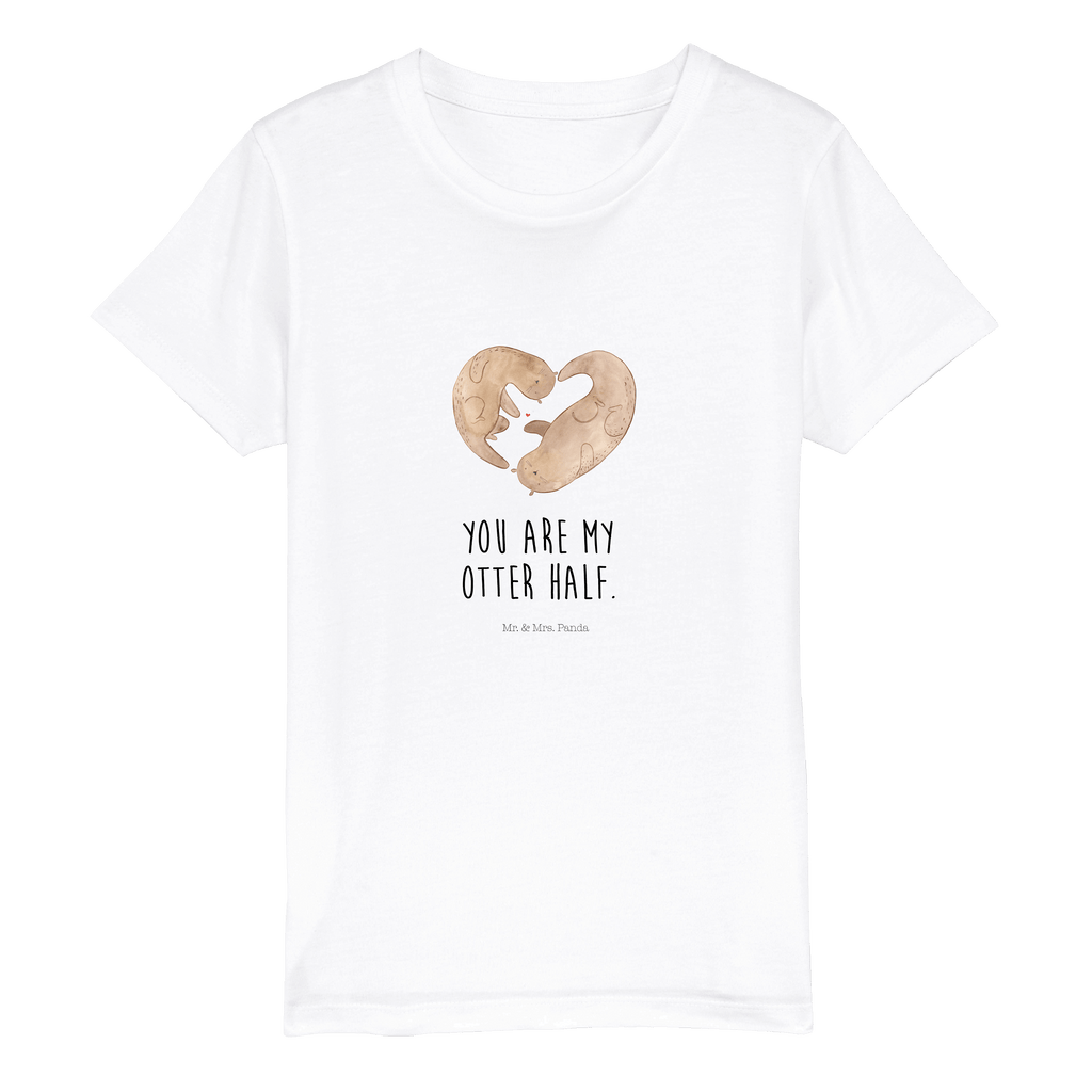 Organic Kinder T-Shirt Otter Herz Kinder T-Shirt, Kinder T-Shirt Mädchen, Kinder T-Shirt Jungen, Otter, Fischotter, Seeotter, Liebe, Herz, Liebesbeweis, Liebesgeschenk, Bessere Hälfte, Love you, Jahrestag, Hochzeitstag, Verlobung, gemeinsames Leben