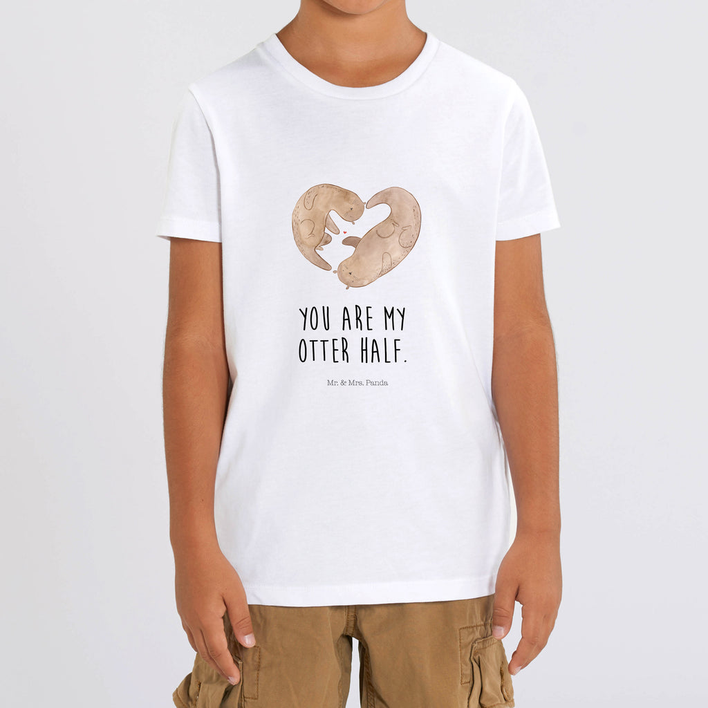 Organic Kinder T-Shirt Otter Herz Kinder T-Shirt, Kinder T-Shirt Mädchen, Kinder T-Shirt Jungen, Otter, Fischotter, Seeotter, Liebe, Herz, Liebesbeweis, Liebesgeschenk, Bessere Hälfte, Love you, Jahrestag, Hochzeitstag, Verlobung, gemeinsames Leben