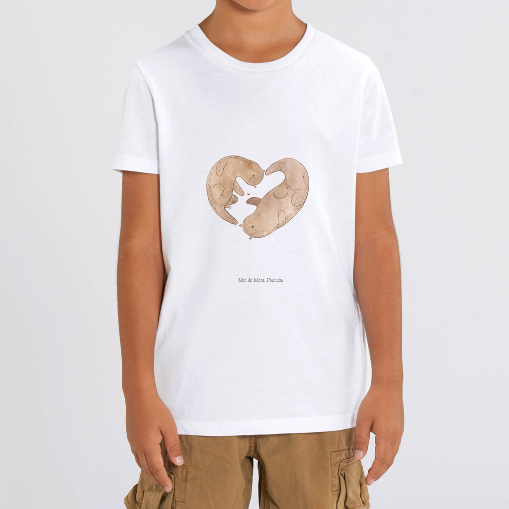 Organic Kinder T-Shirt Otter Herz Kinder T-Shirt, Kinder T-Shirt Mädchen, Kinder T-Shirt Jungen, Otter, Fischotter, Seeotter, Liebe, Herz, Liebesbeweis, Liebesgeschenk, Bessere Hälfte, Love you, Jahrestag, Hochzeitstag, Verlobung, gemeinsames Leben