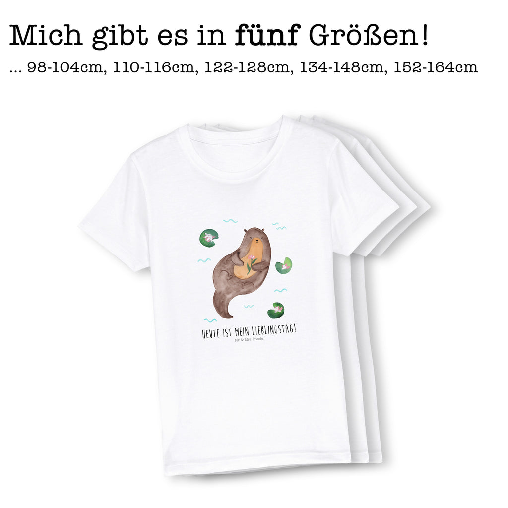 Organic Kinder T-Shirt Otter mit Seerose Kinder T-Shirt, Kinder T-Shirt Mädchen, Kinder T-Shirt Jungen, Otter, Fischotter, Seeotter, Otter Seeotter See Otter