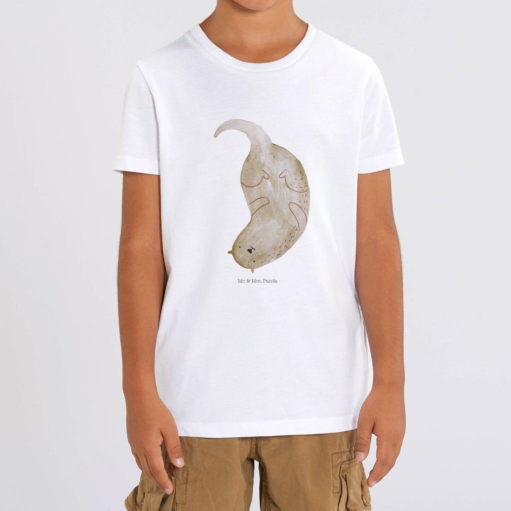 Organic Kinder T-Shirt Otter kopfüber Kinder T-Shirt, Kinder T-Shirt Mädchen, Kinder T-Shirt Jungen, Otter, Fischotter, Seeotter, Otter Seeotter See Otter