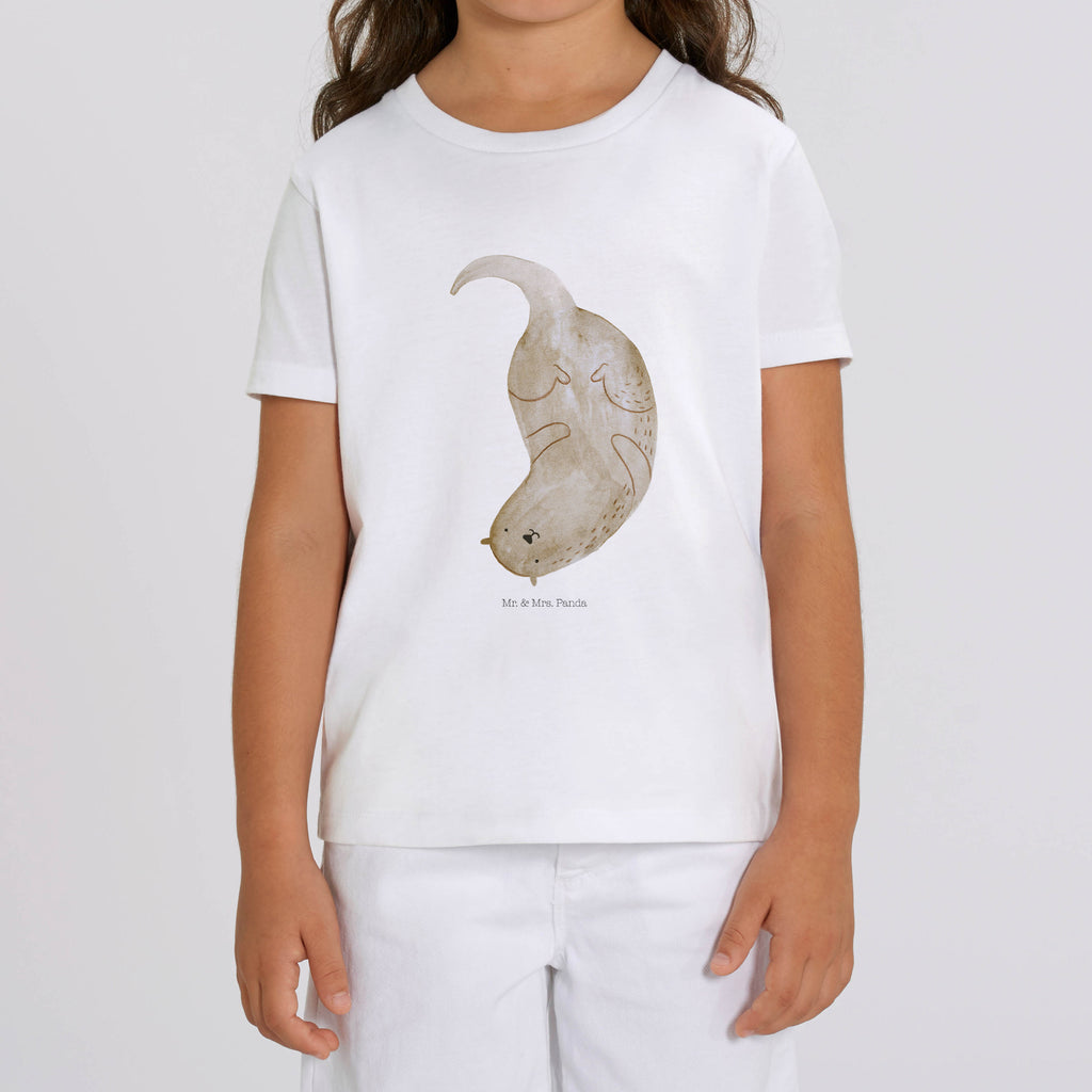 Organic Kinder T-Shirt Otter kopfüber Kinder T-Shirt, Kinder T-Shirt Mädchen, Kinder T-Shirt Jungen, Otter, Fischotter, Seeotter, Otter Seeotter See Otter