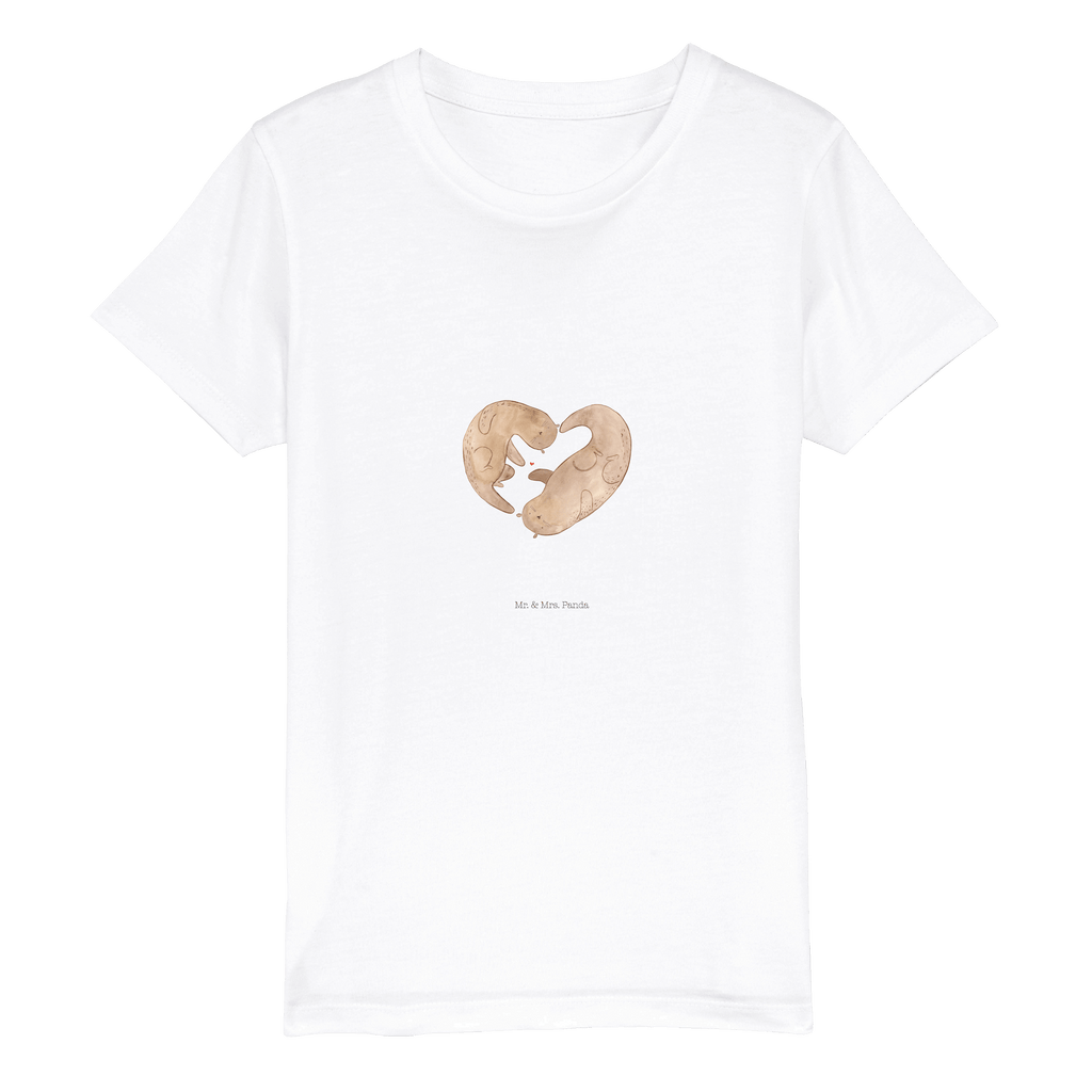 Organic Kinder T-Shirt Otter Herz Kinder T-Shirt, Kinder T-Shirt Mädchen, Kinder T-Shirt Jungen, Otter, Fischotter, Seeotter, Liebe, Herz, Liebesbeweis, Liebesgeschenk, Bessere Hälfte, Love you, Jahrestag, Hochzeitstag, Verlobung, gemeinsames Leben
