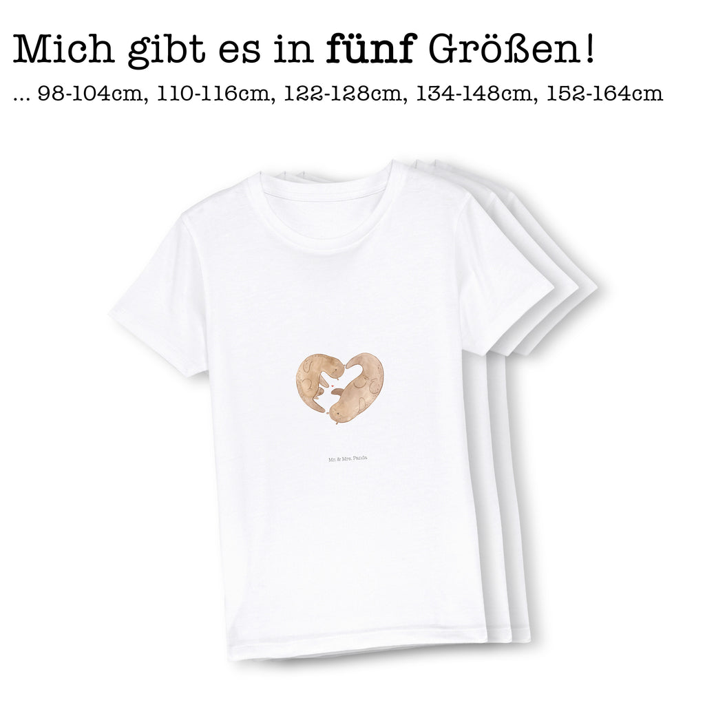 Organic Kinder T-Shirt Otter Herz Kinder T-Shirt, Kinder T-Shirt Mädchen, Kinder T-Shirt Jungen, Otter, Fischotter, Seeotter, Liebe, Herz, Liebesbeweis, Liebesgeschenk, Bessere Hälfte, Love you, Jahrestag, Hochzeitstag, Verlobung, gemeinsames Leben