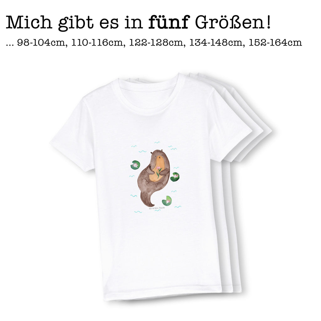 Organic Kinder T-Shirt Otter mit Seerose Kinder T-Shirt, Kinder T-Shirt Mädchen, Kinder T-Shirt Jungen, Otter, Fischotter, Seeotter, Otter Seeotter See Otter